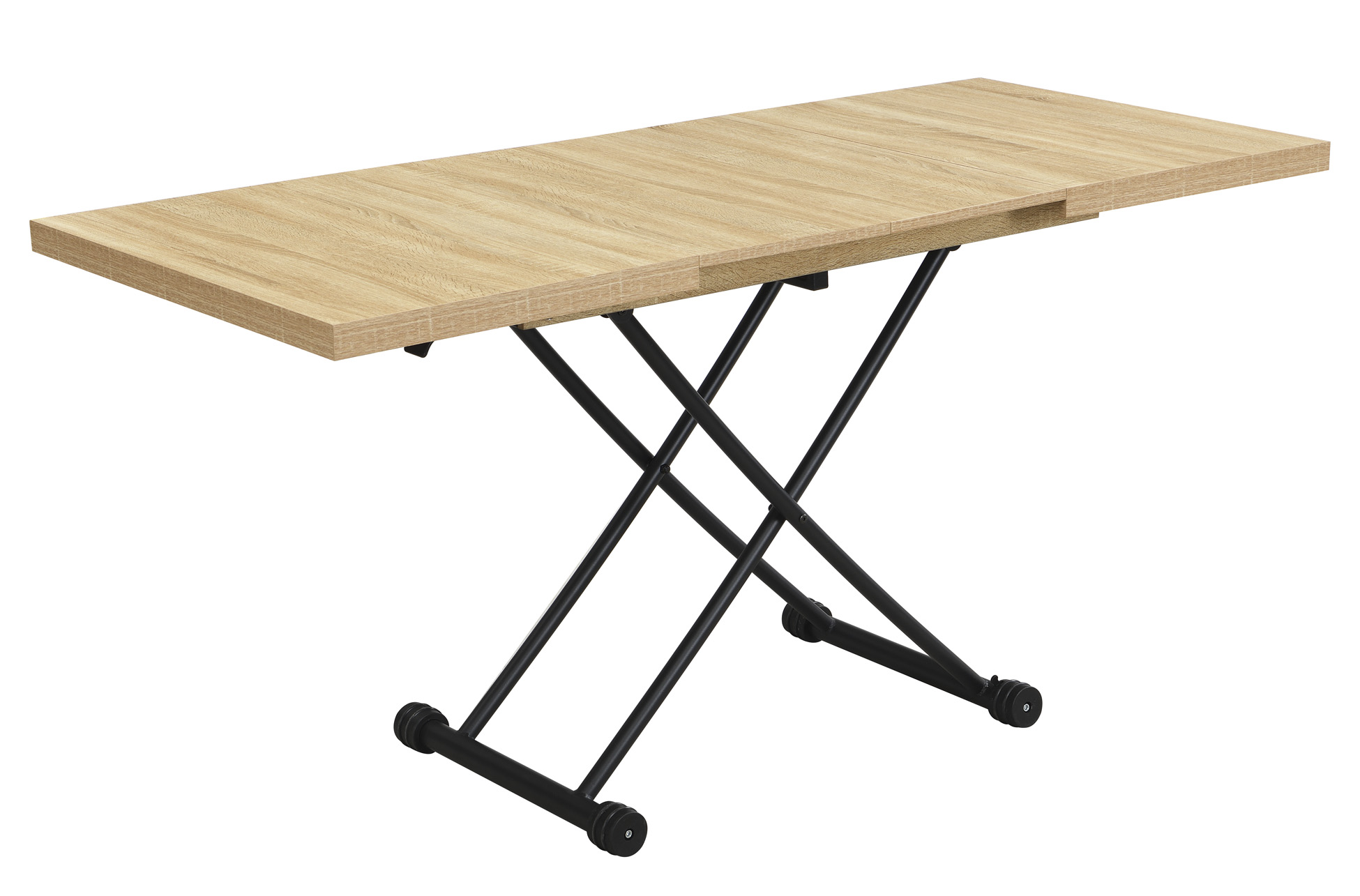 MESA CENTRO ELEVABLE Y EXTENSIBLE 100 - 130 - 160 CM TAYLOR OAK / NEGRO. - Imagen 7