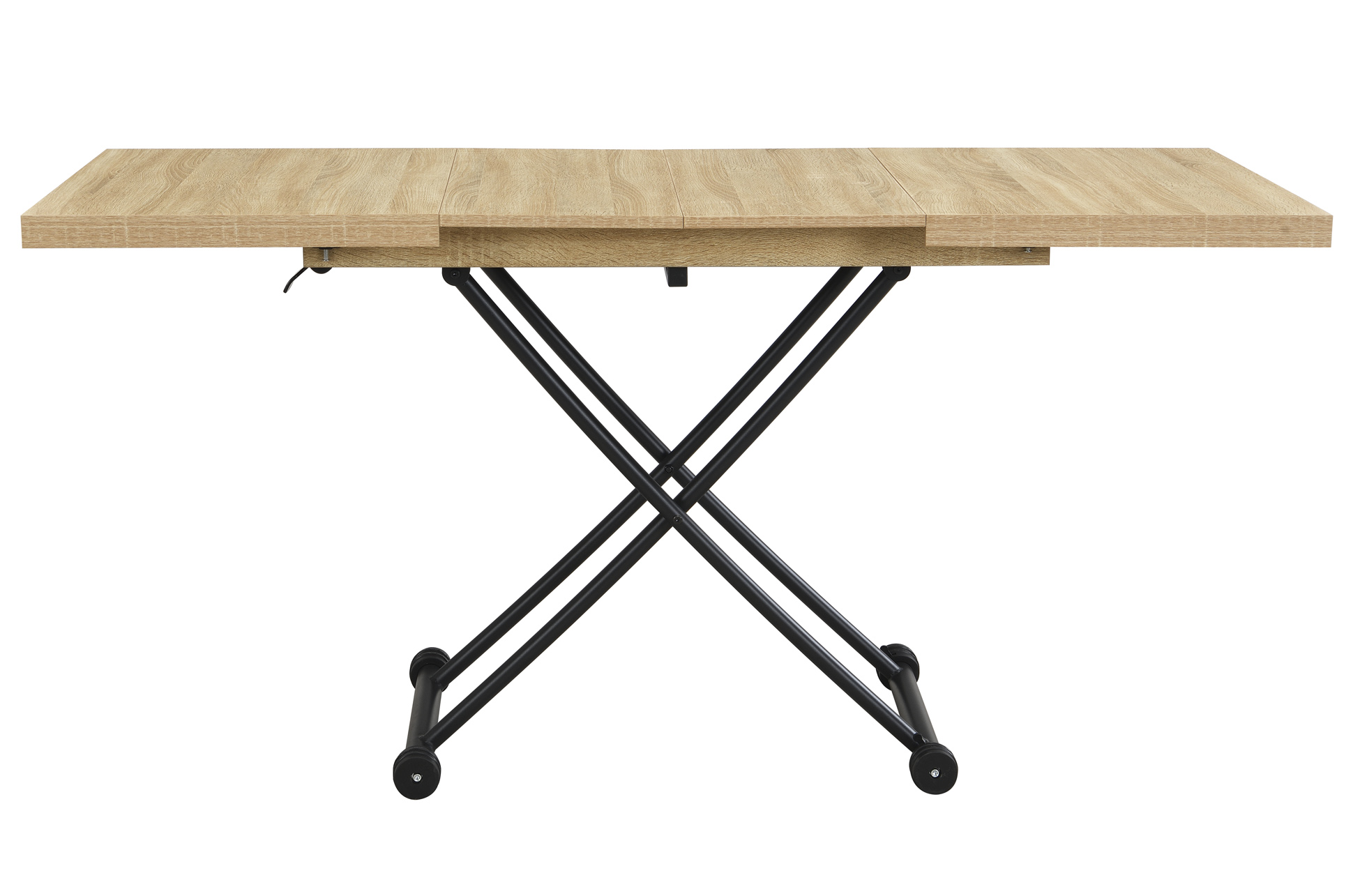 MESA CENTRO ELEVABLE Y EXTENSIBLE 100 - 130 - 160 CM TAYLOR OAK / NEGRO. - Imagen 8