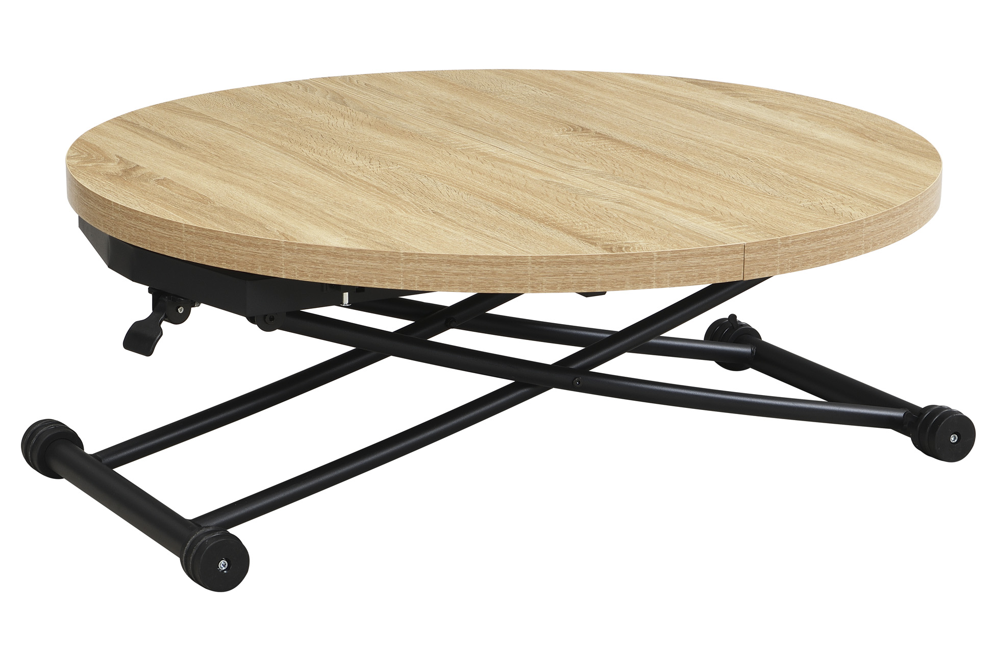 MESA CENTRO ELEVABLE Y EXTENSIBLE 100 - 140 CM GAGA OAK / NEGRO - Imagen 2