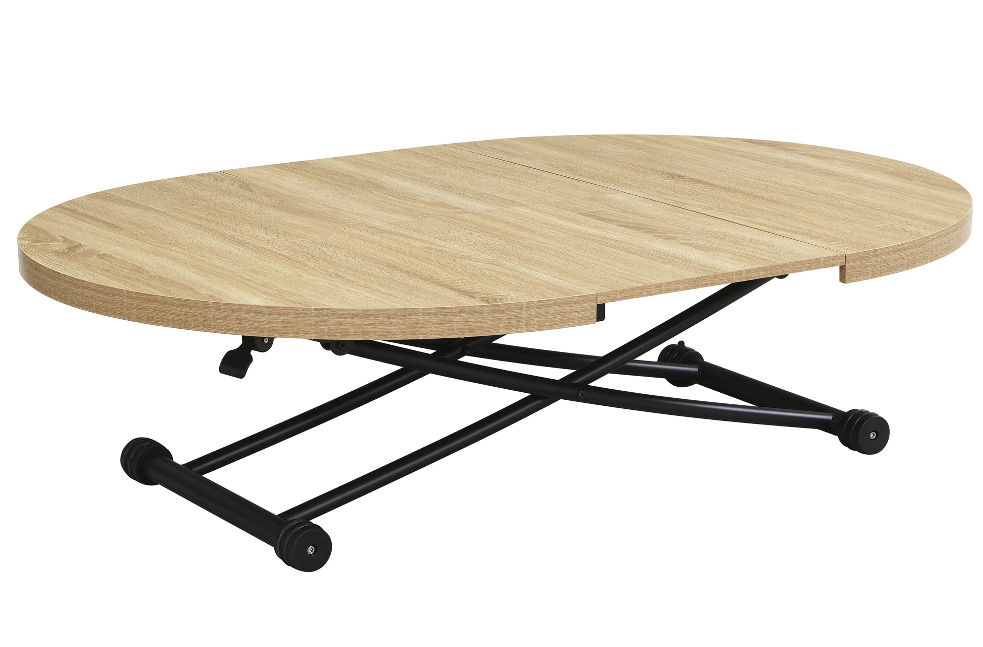 MESA CENTRO ELEVABLE Y EXTENSIBLE 100 - 140 CM GAGA OAK / NEGRO - Imagen 3