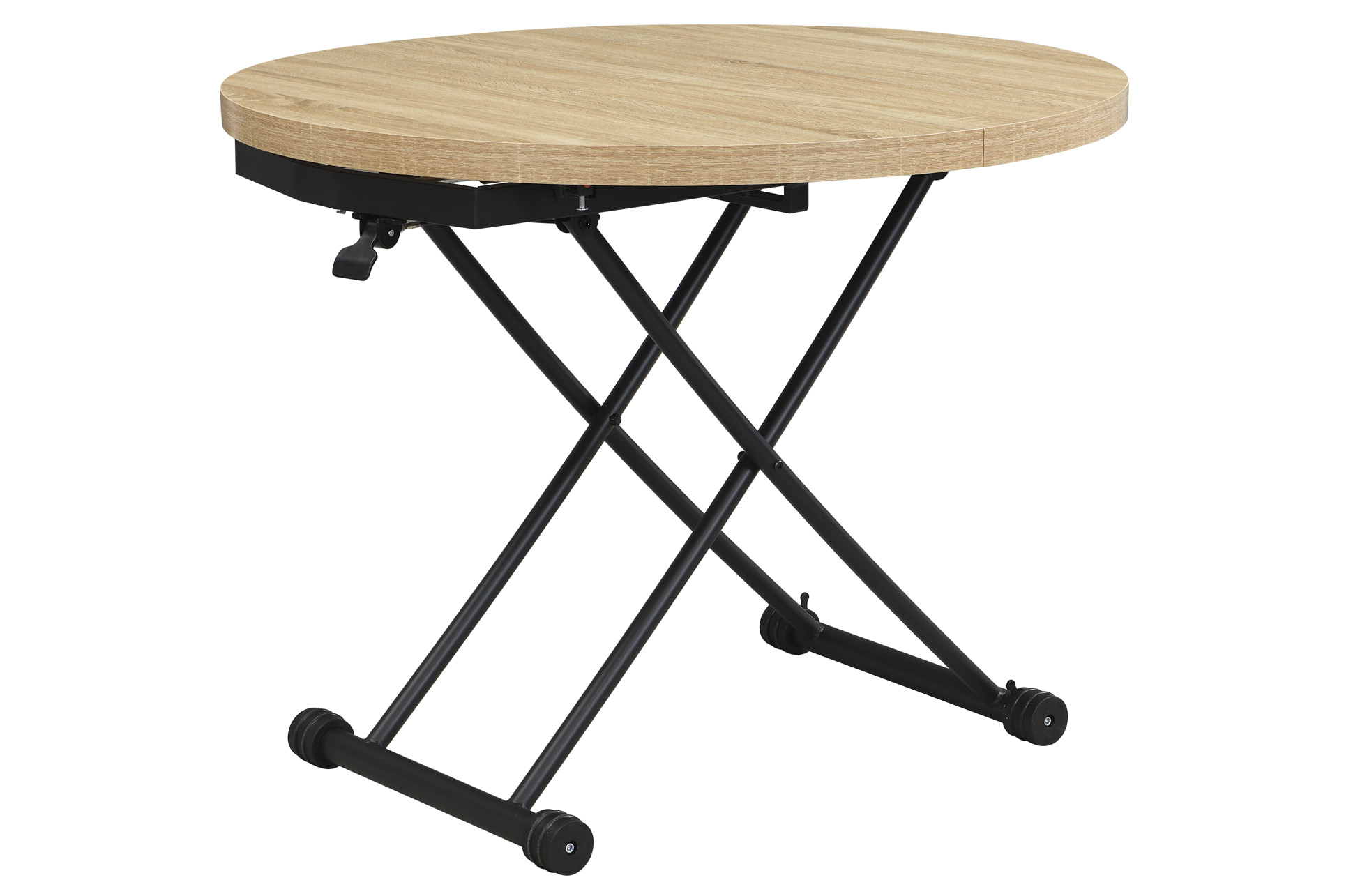 MESA CENTRO ELEVABLE Y EXTENSIBLE 100 - 140 CM GAGA OAK / NEGRO - Imagen 4
