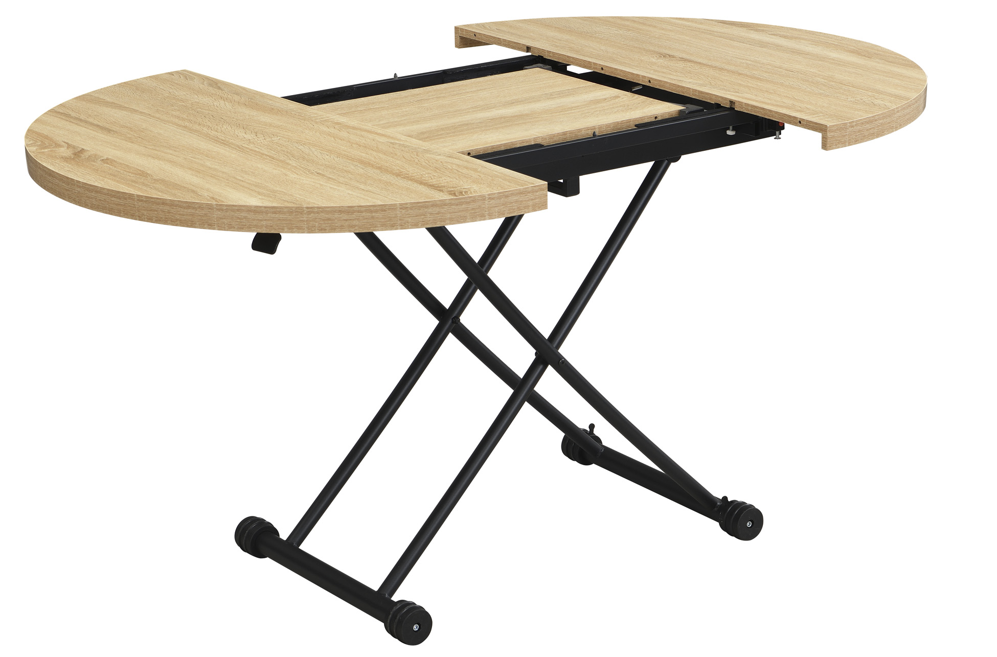 MESA CENTRO ELEVABLE Y EXTENSIBLE 100 - 140 CM GAGA OAK / NEGRO - Imagen 5