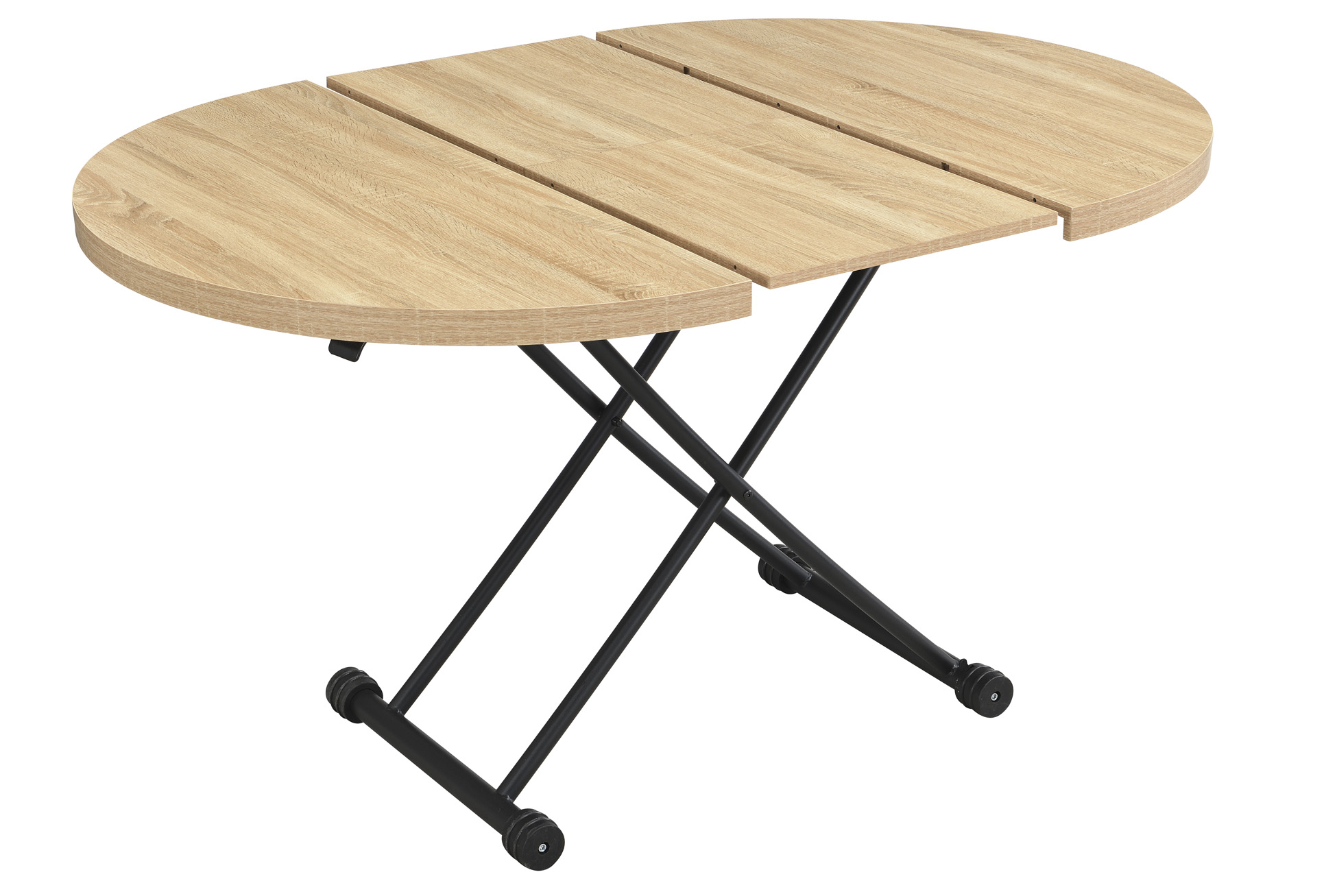 MESA CENTRO ELEVABLE Y EXTENSIBLE 100 - 140 CM GAGA OAK / NEGRO - Imagen 6