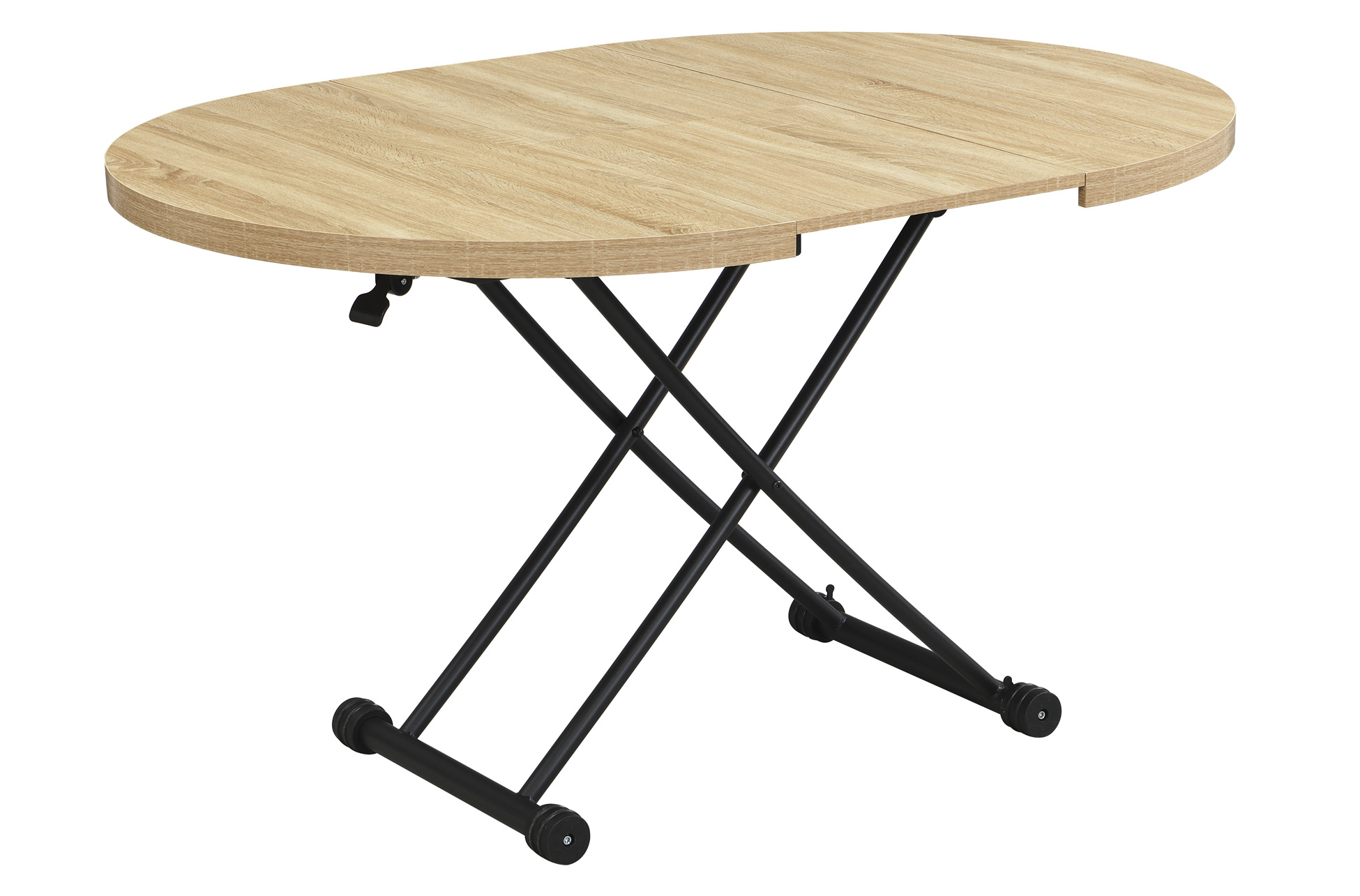 MESA CENTRO ELEVABLE Y EXTENSIBLE 100 - 140 CM GAGA OAK / NEGRO - Imagen 7