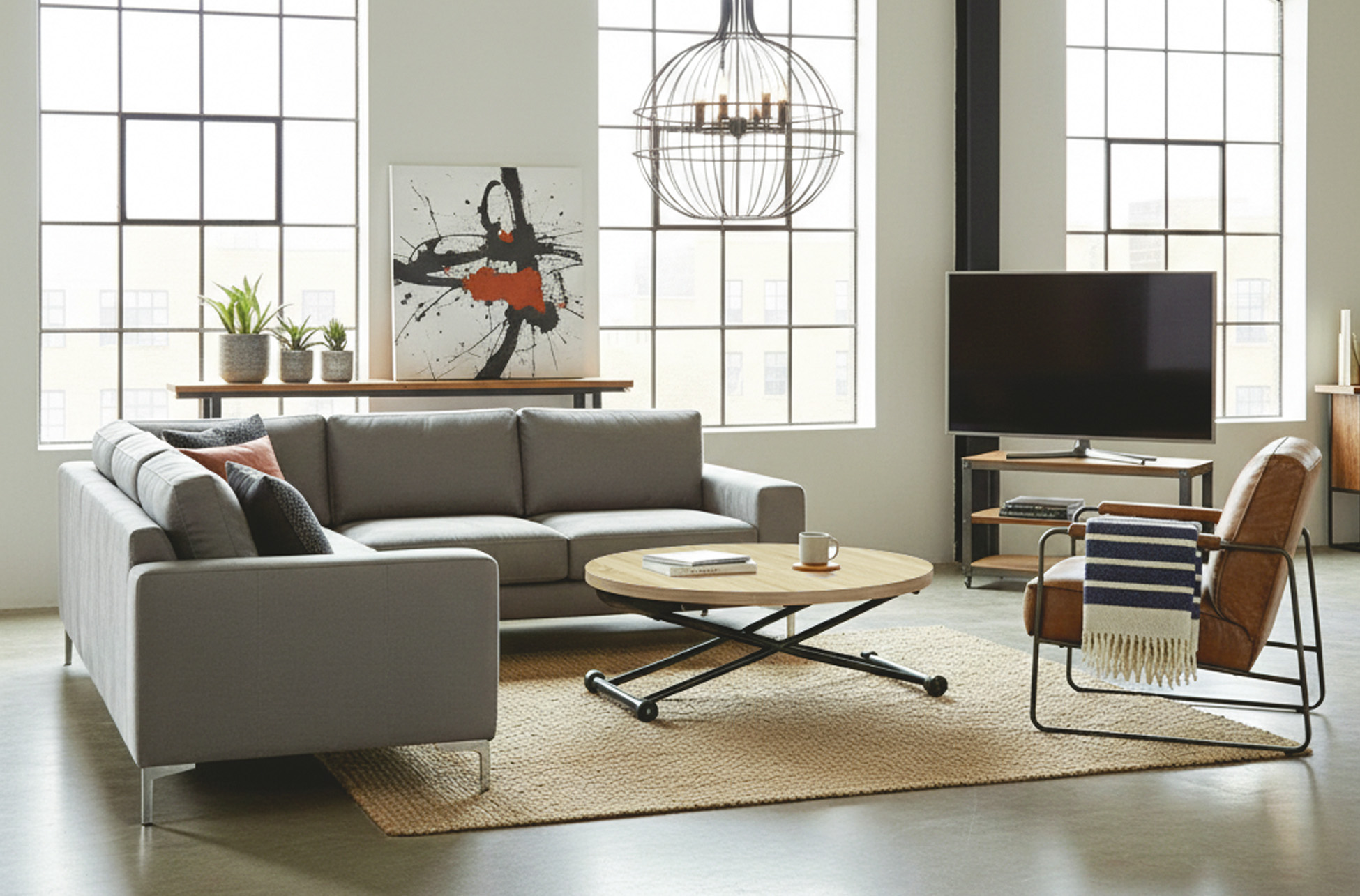 MESA CENTRO ELEVABLE Y EXTENSIBLE 100 - 140 CM GAGA OAK / NEGRO - Imagen 8