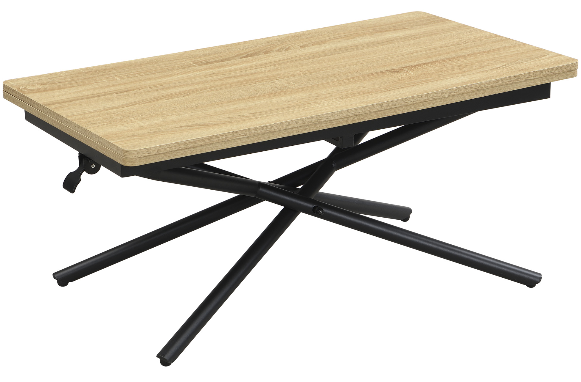 MESA CENTRO ELEVABLE Y EXTENSIBLE KATY 100 x 57 - 114 CM OAK / NEGRO - Imagen 2