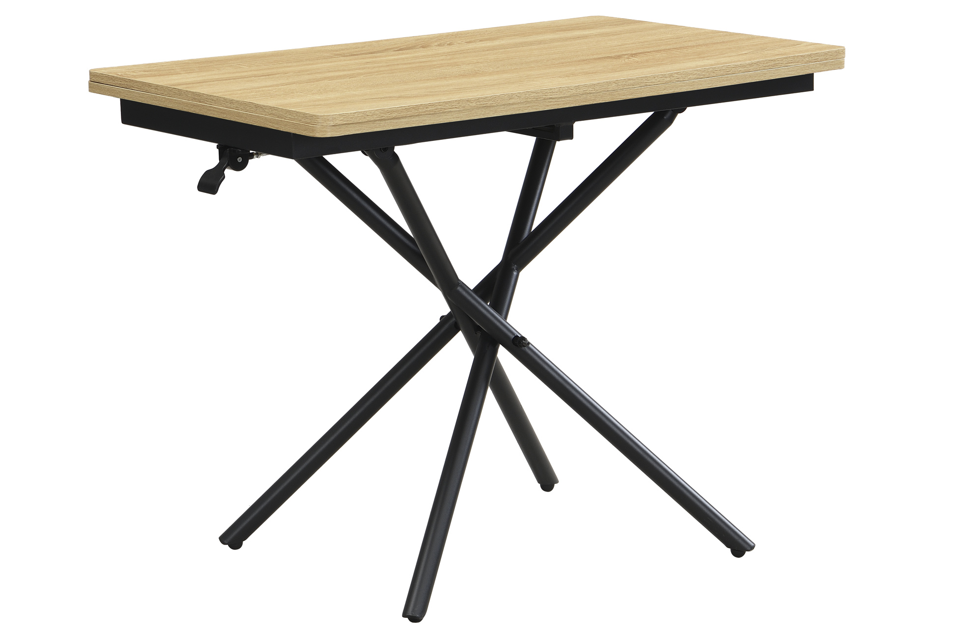 MESA CENTRO ELEVABLE Y EXTENSIBLE KATY 100 x 57 - 114 CM OAK / NEGRO - Imagen 4