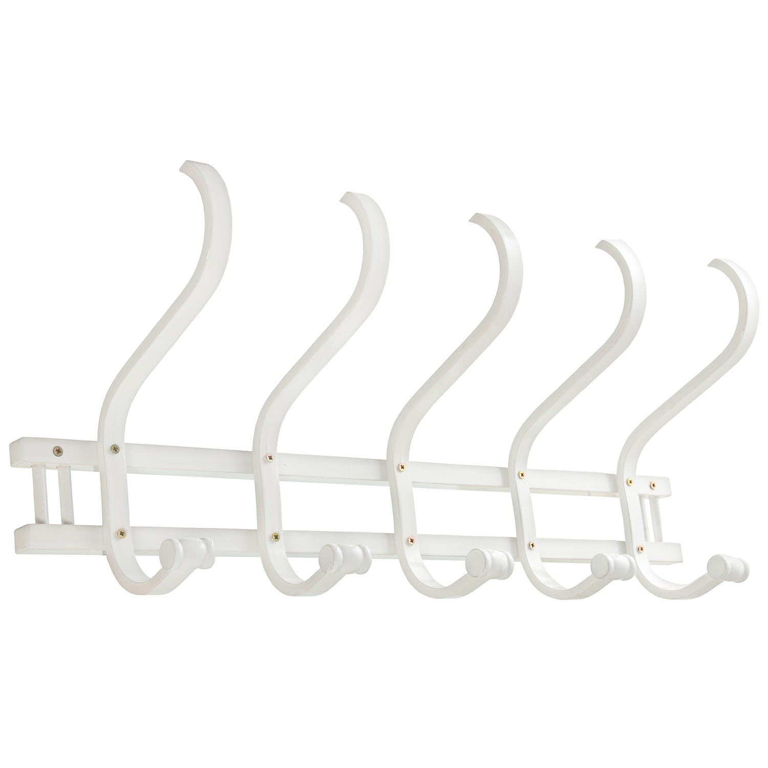 PERCHERO PARED MADERA 5 BRAZOS BLANCO