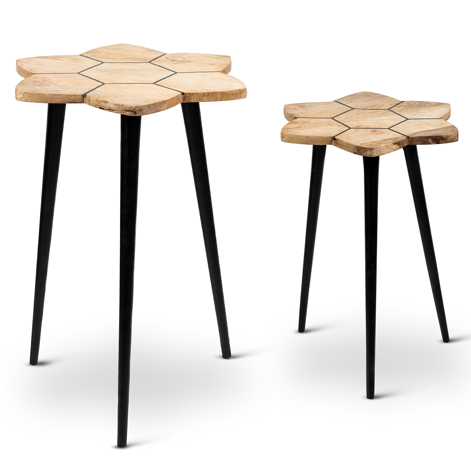SET 2 MESAS AUXILIARES MADERA/