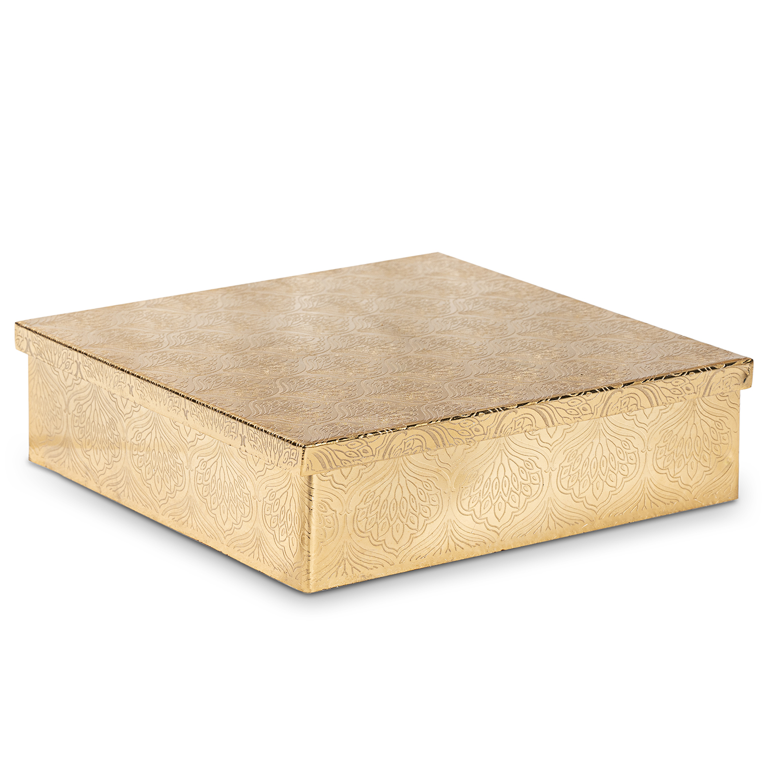 CAJA MADERA/METAL DORADO