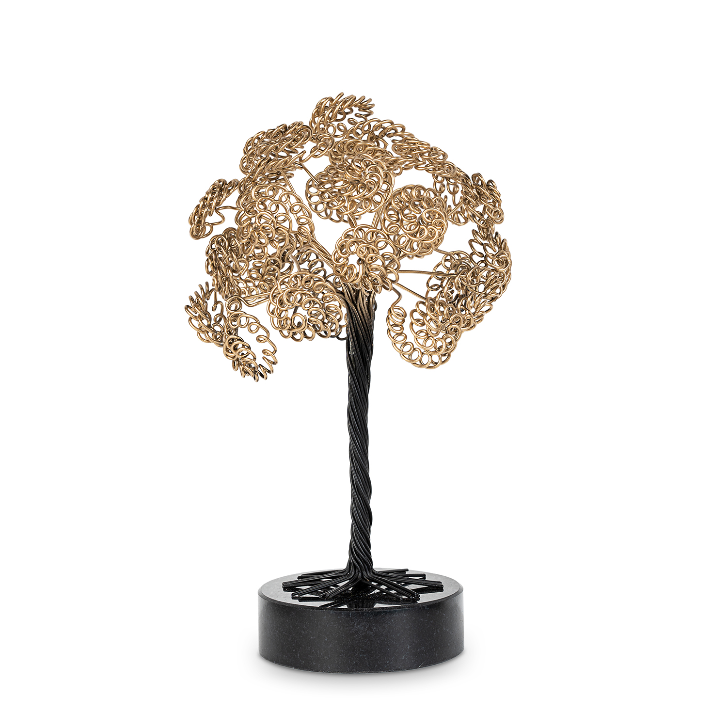 FIGURA ÁRBOL METAL DORADO/NEGRO