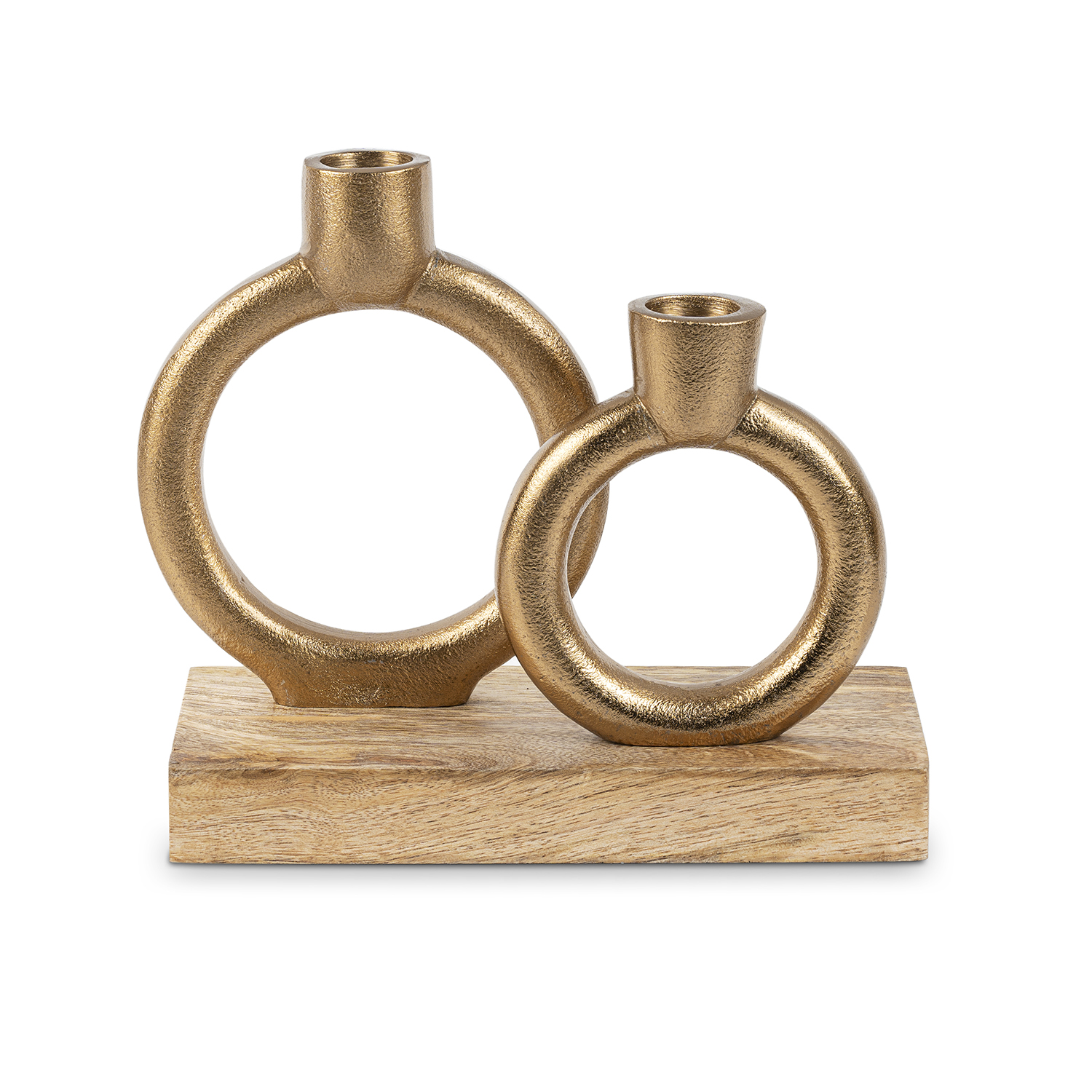 PORTAVELAS METAL DORADO C/BASE