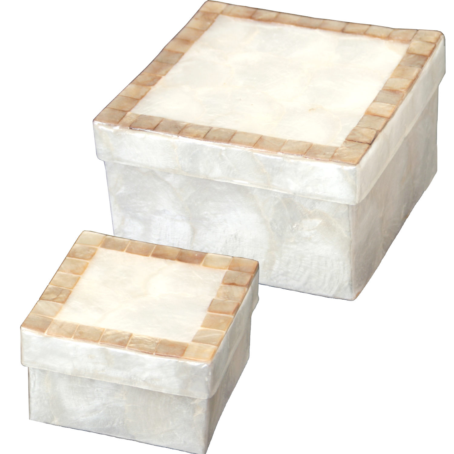 SET 2 CAJAS NÁCAR NATURAL MARCAL MARCO TOSTADO