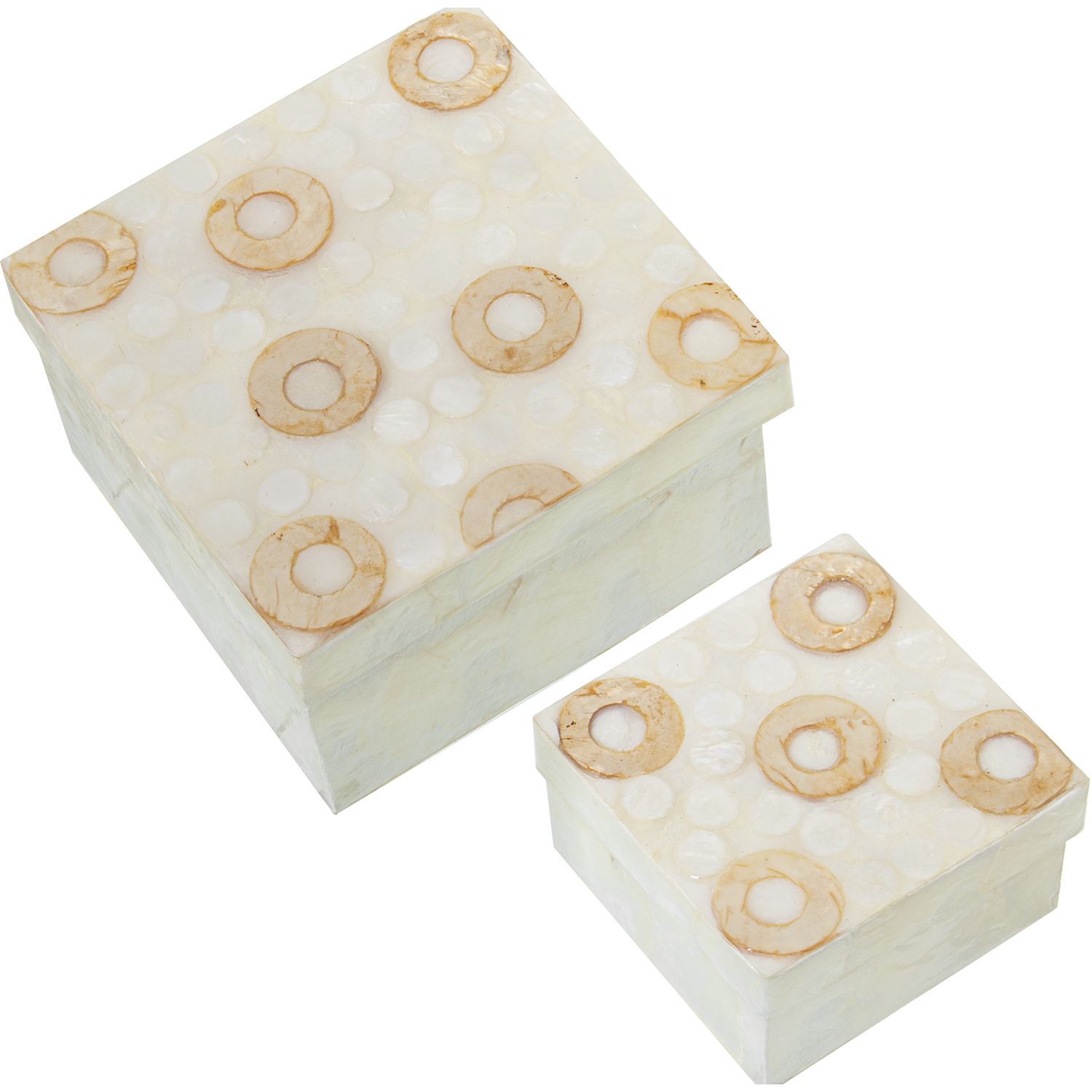 SET 2 CAJAS NÁCAR NATURAL AROSL AROS TOSTADOS