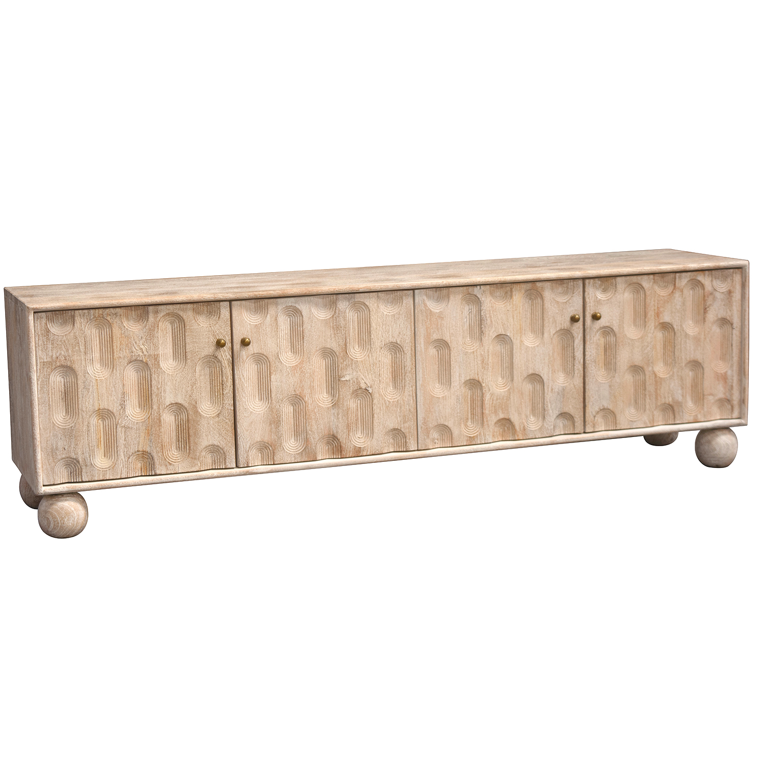 MUEBLE TV MADERA MANGO C/4 PUE+2 CAJONES +91227 C/LUZ LED