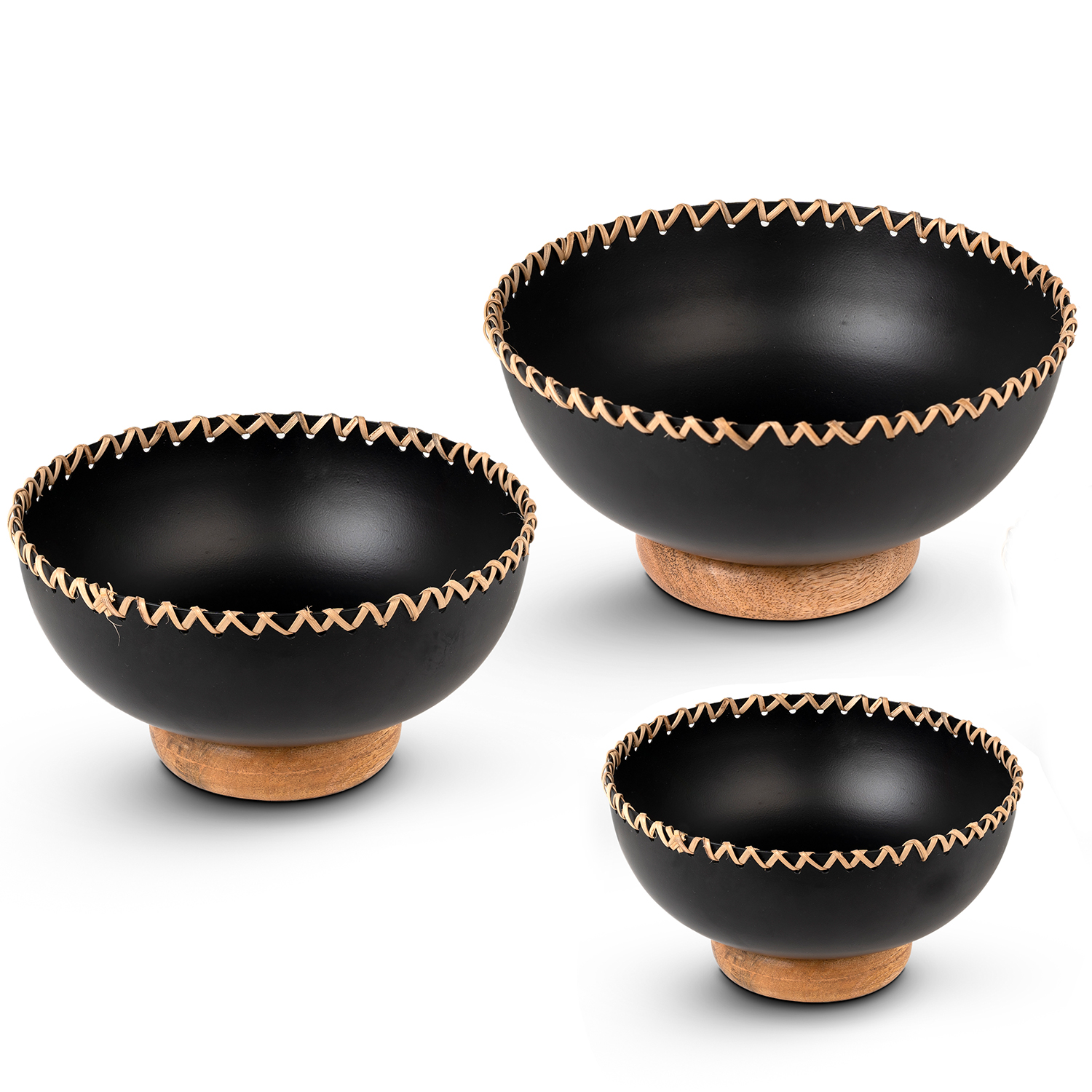 SET 3 CENTROS HIERRO NEGRO C/BTAL NEGRO