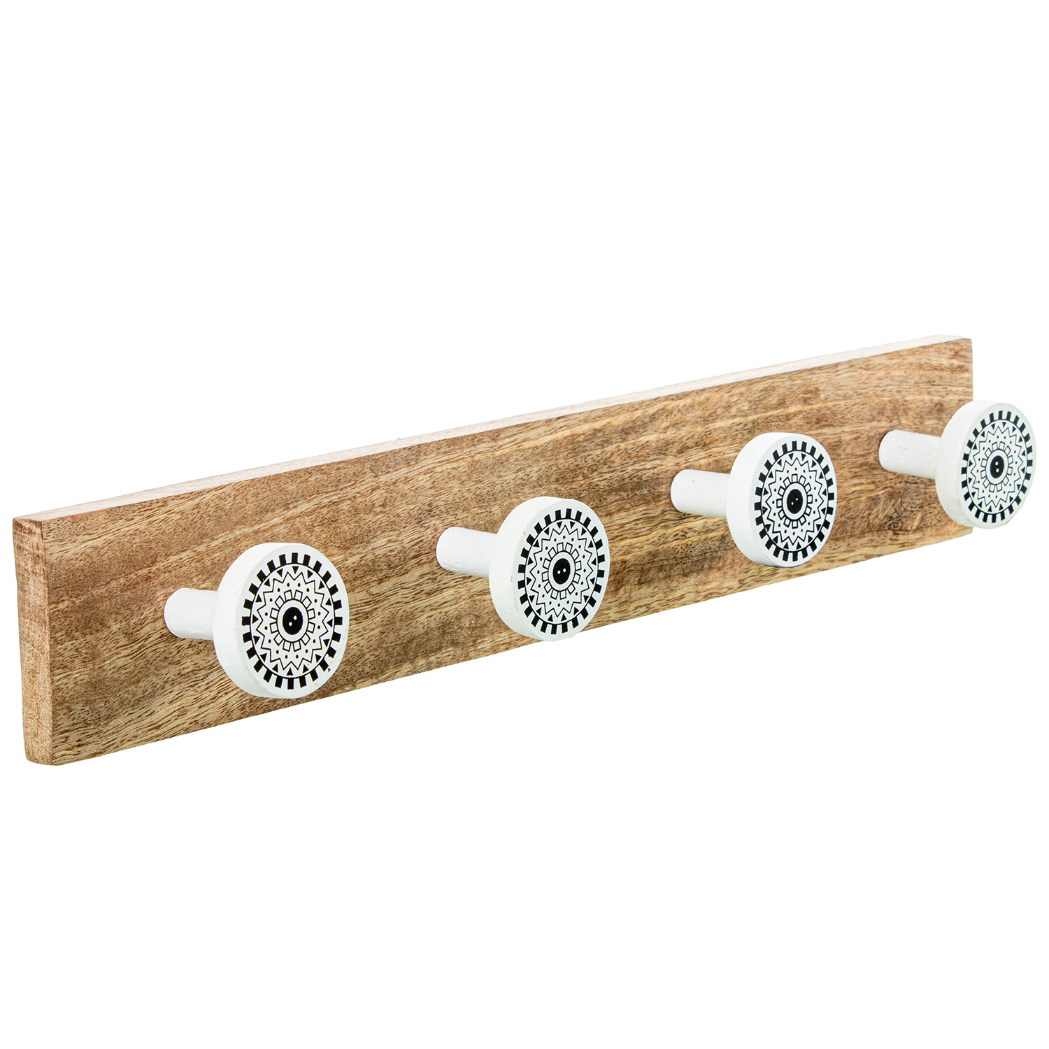PERCHERO PARED MADERA MANGO C/2 GANCHOS LATÓN/MADERA MANGO