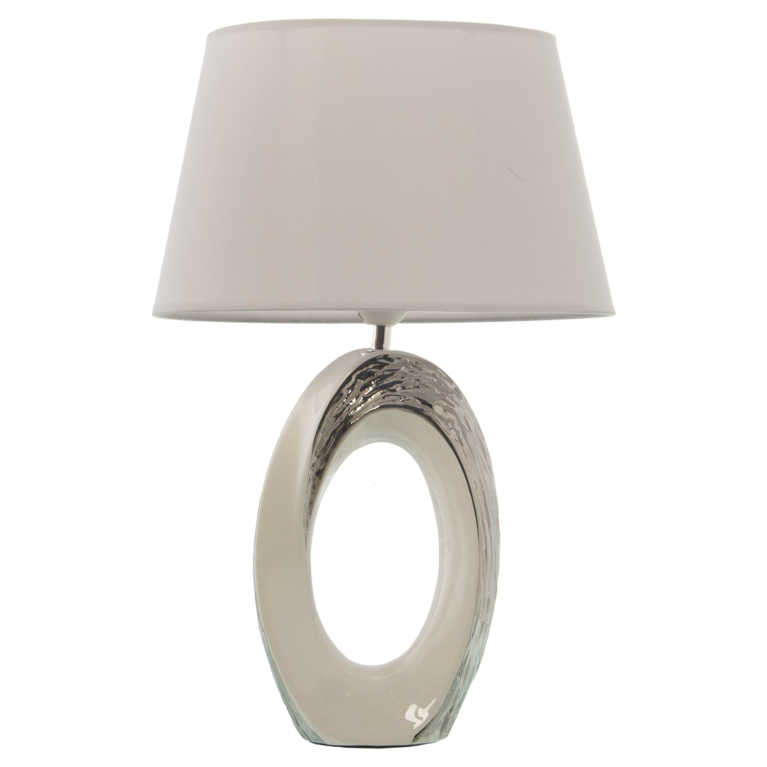 LÁMPARA SOBREMESA CERÁMICA BLANCA/ORO+92231