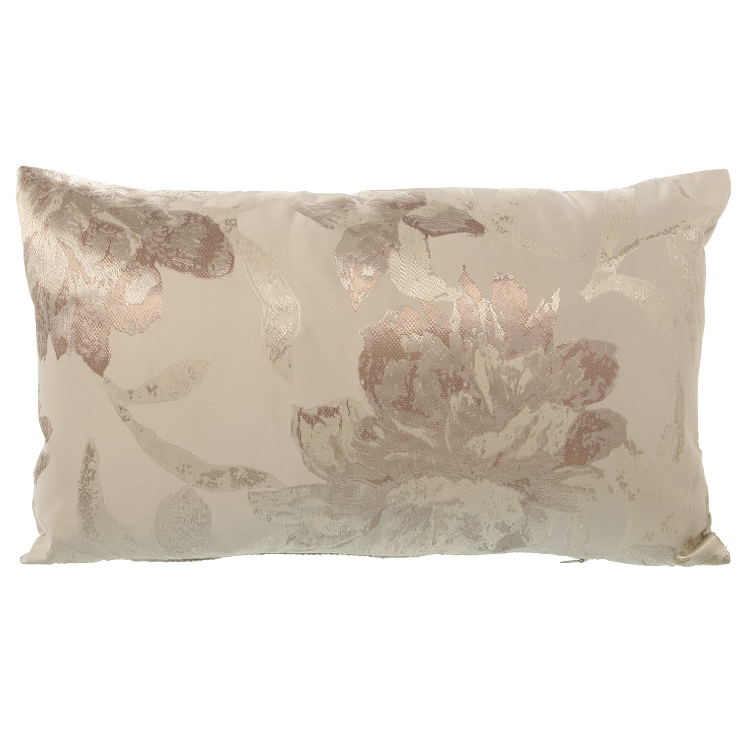 COJÍN 30X50CM C/CREMALLERA CREMA FLORES POLIÉSTER