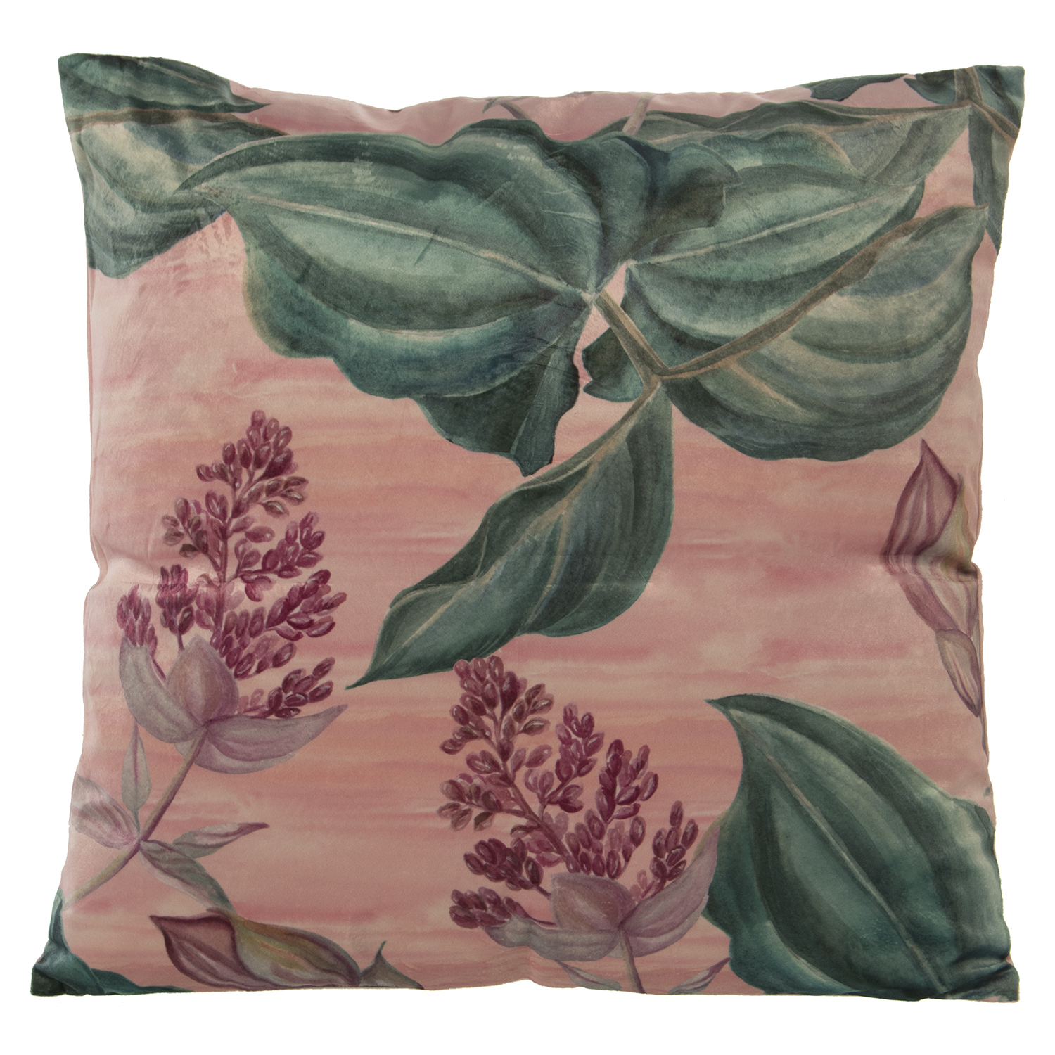 COJÍN 45X45CM TERCIOPELO/POLIÉSTER FLOR, UNA CARA