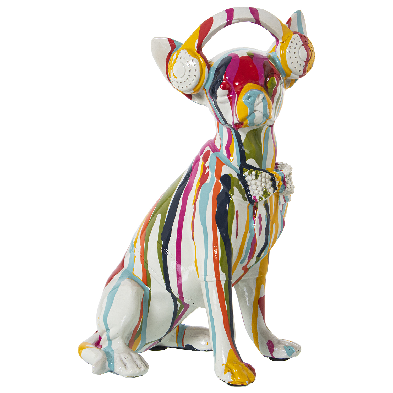 FIGURA PERRO RESINA MULTICOLORLTICOLOR