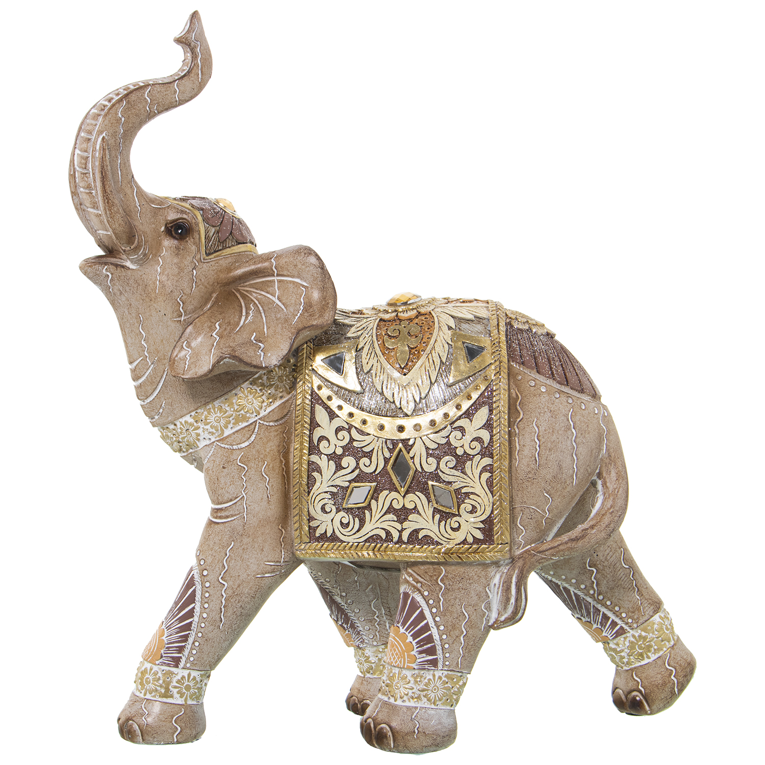 FIGURA RESINA ELEFANTE DORADO
