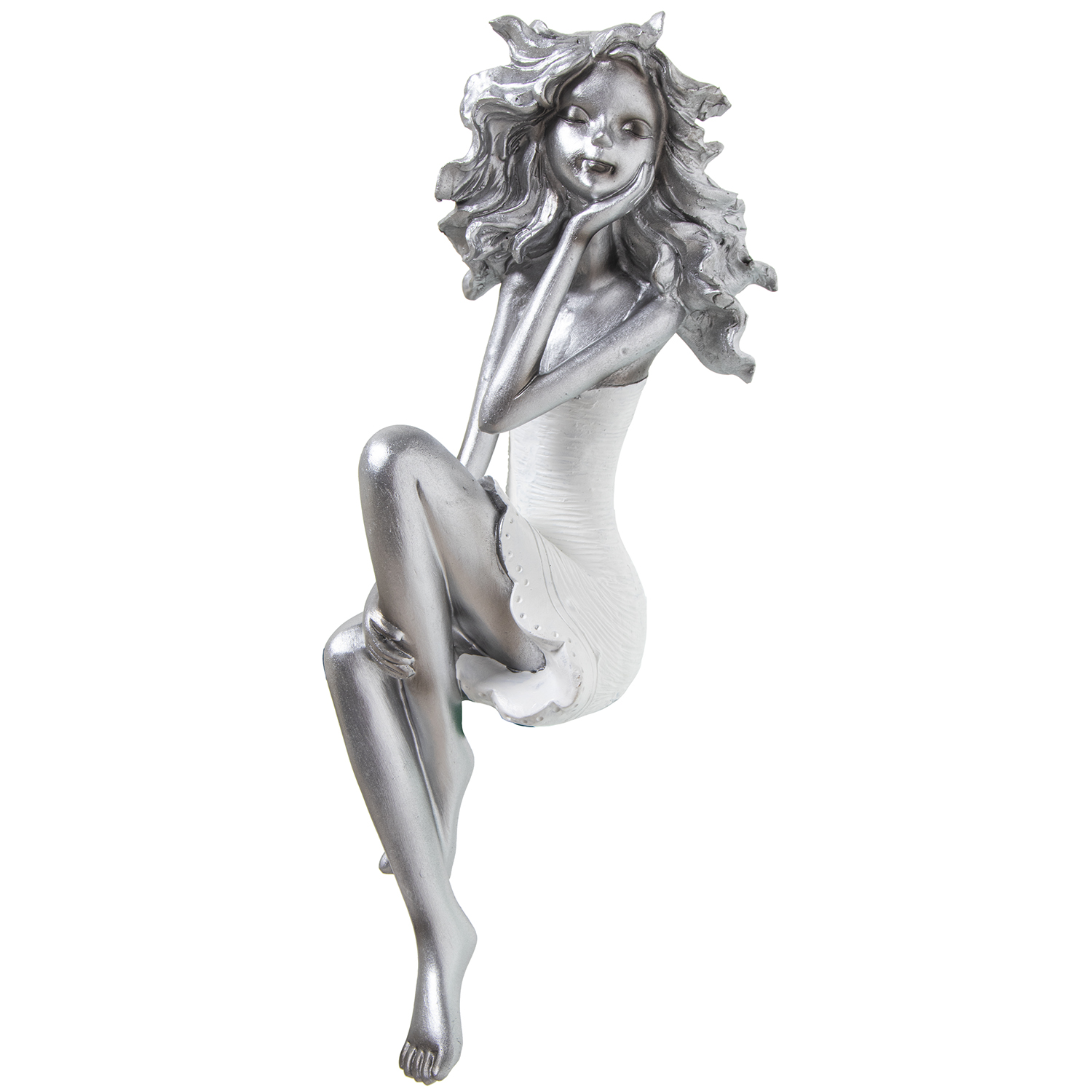 FIGURA RESINA NIÑA SENTADA PLAADA