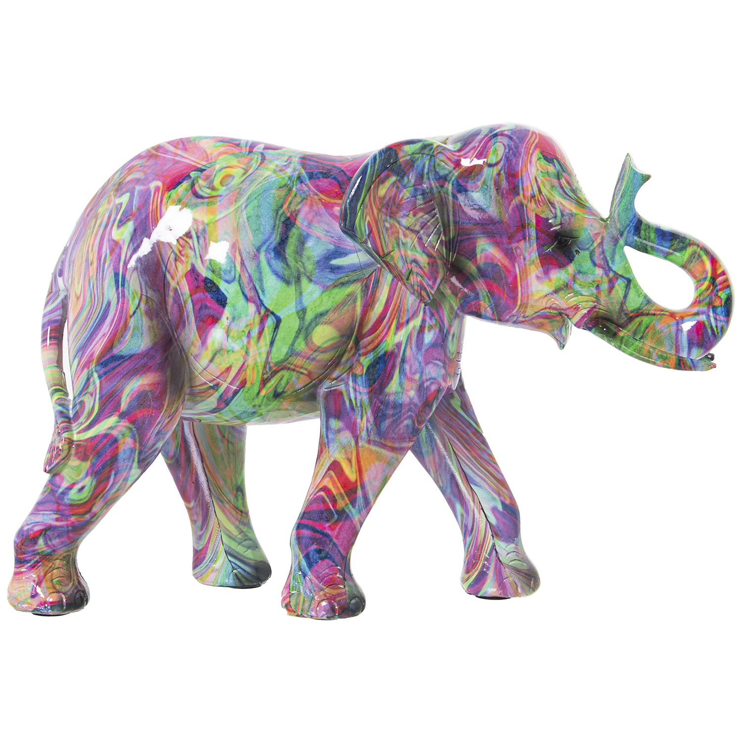 FIGURA RESINA ELEFANTE DECORADO CASINO