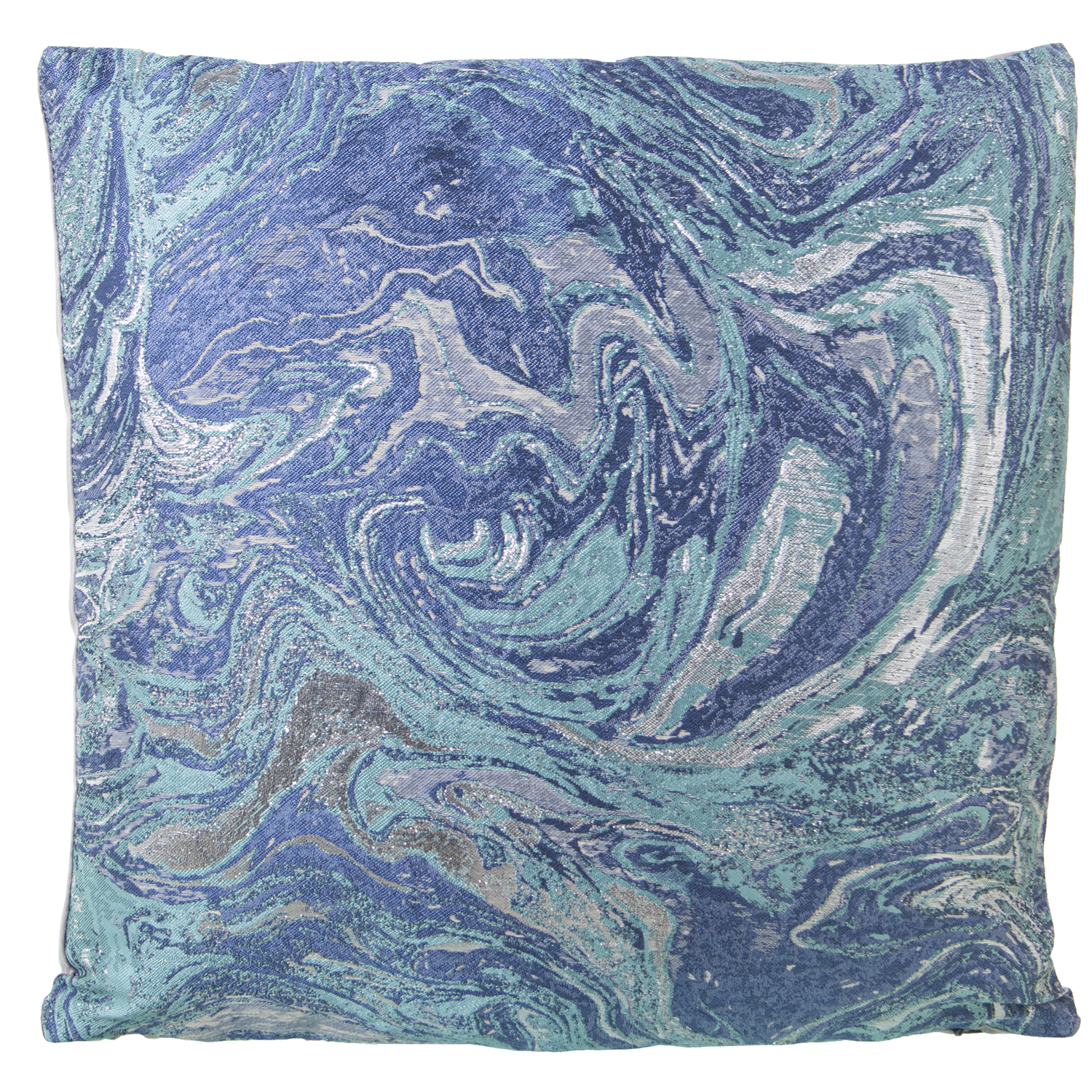 COJÍN 43X43CM POLIÉSTER AZULC/LO C/CREMALLERA