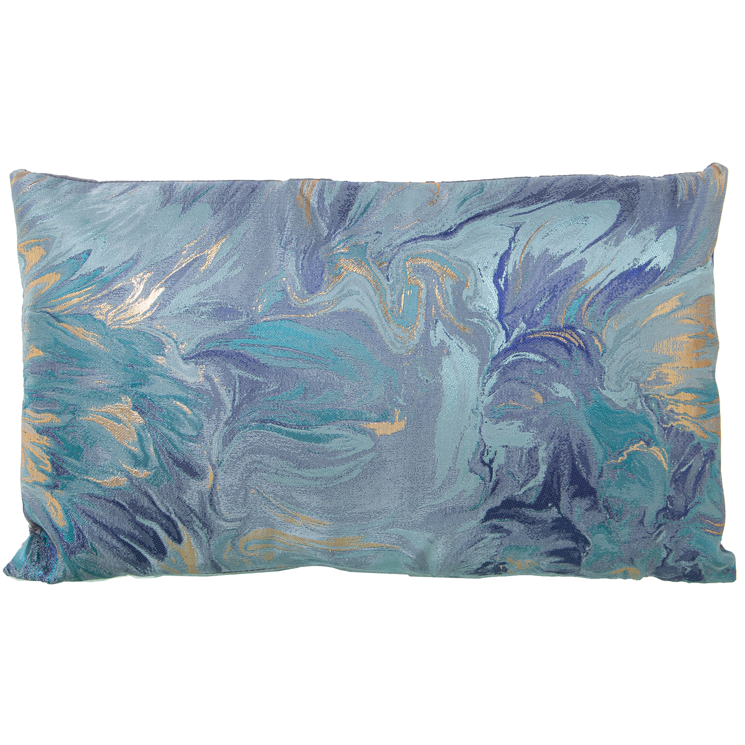 COJÍN 30X50CM POLIÉSTER AZULC/CREMALLERA