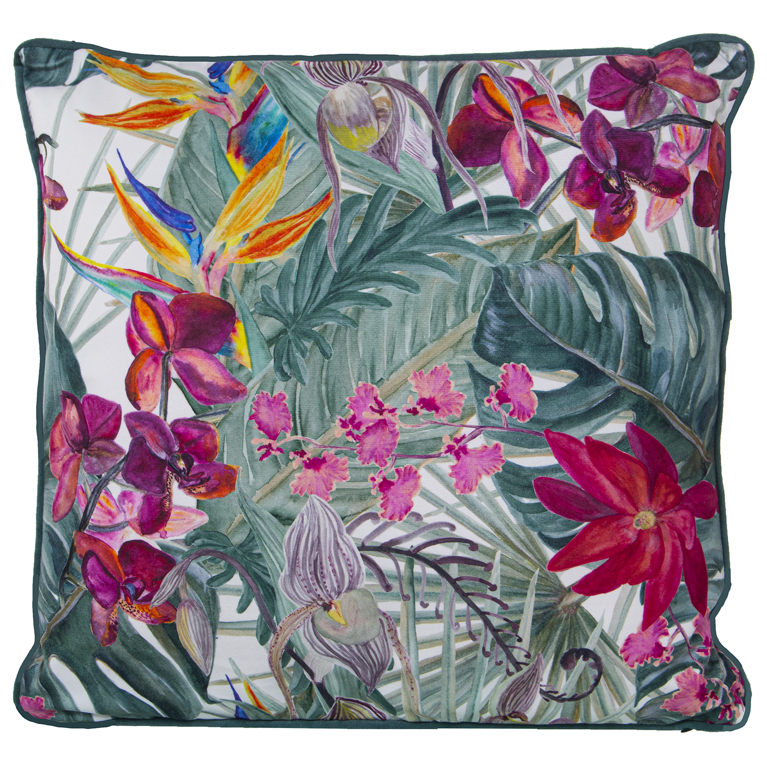 COJÍN 45X45 TERCIOPELO C/CREMAODÓN, UNA CARA