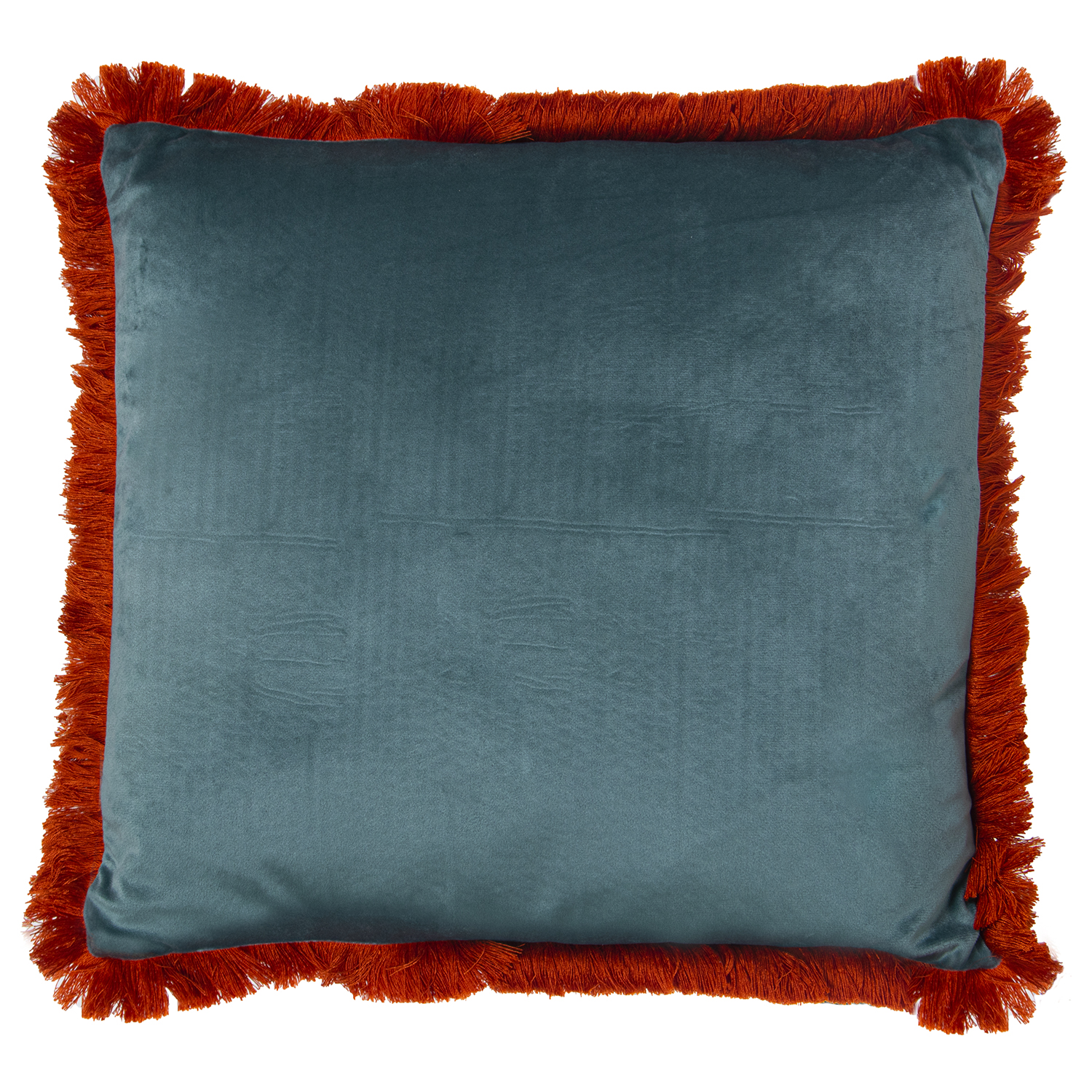 COJÍN 45X45CM TERCIOPELO VERDERANJA DORADA C/CREMALLERA