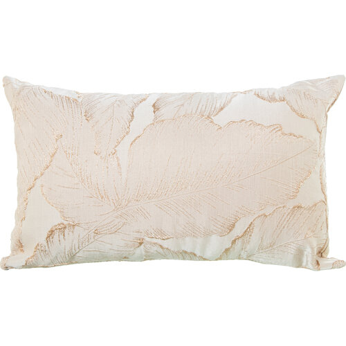 COJÍN 50X30CM CREMA HOJAS MARRÓN 100% POLIÉSTER