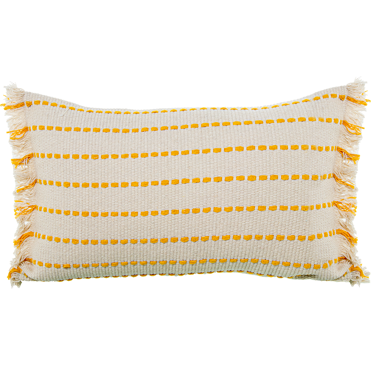 COJÍN 50X30CM CREMA/AMARILLO 100% ALDOGÓN