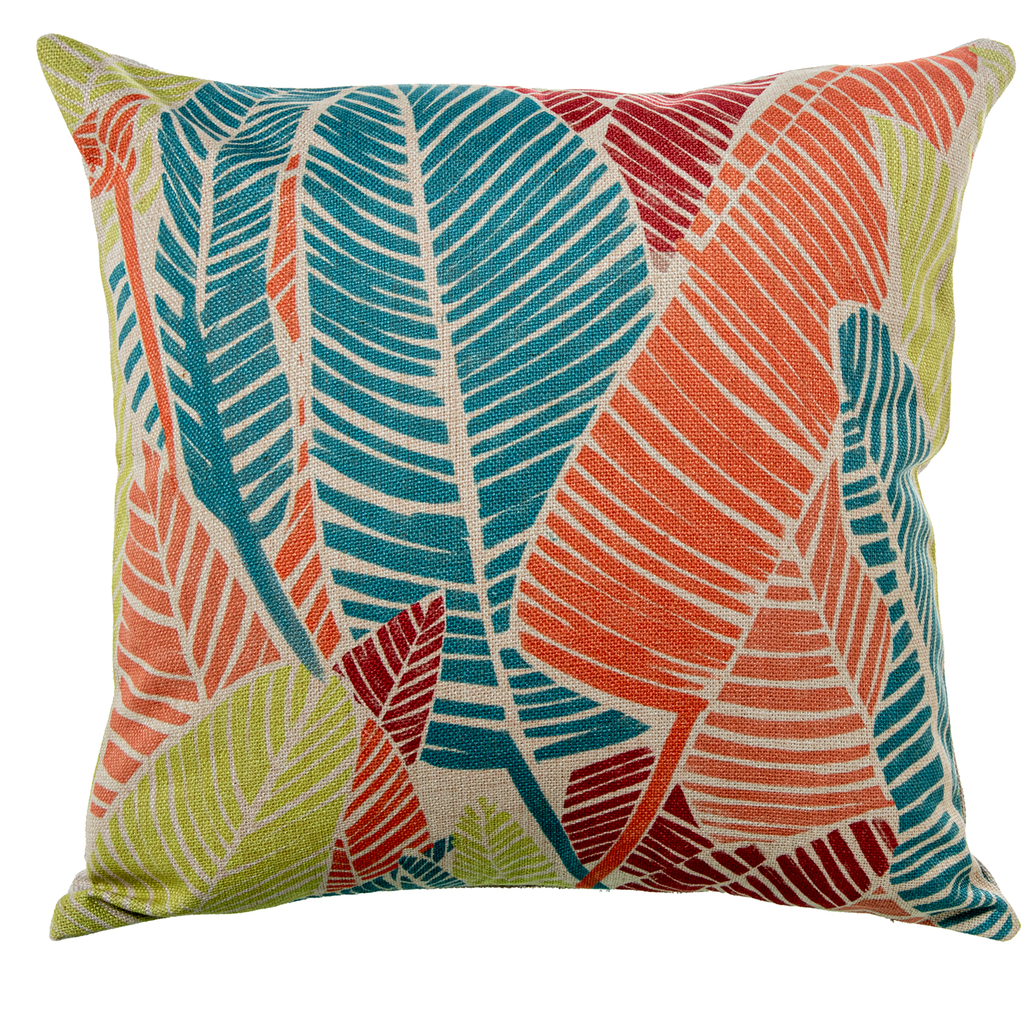 COJÍN 45X45CM 85% POLIÉSTER 1500% POLIÉSTER DECO. HOJAS