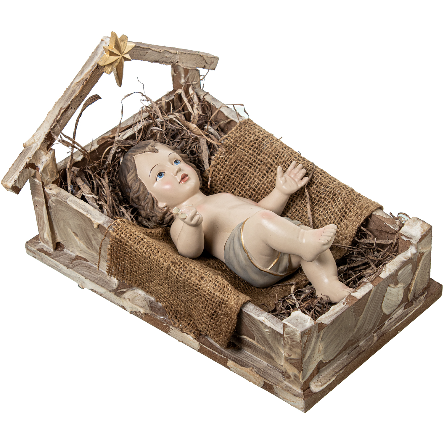 FIGURA RESINA NIÑO JESUS EN PEAMILIA 13CM