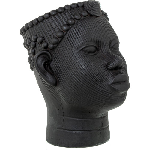 MACETERO CERÁMICA NEGRA ROSTRO