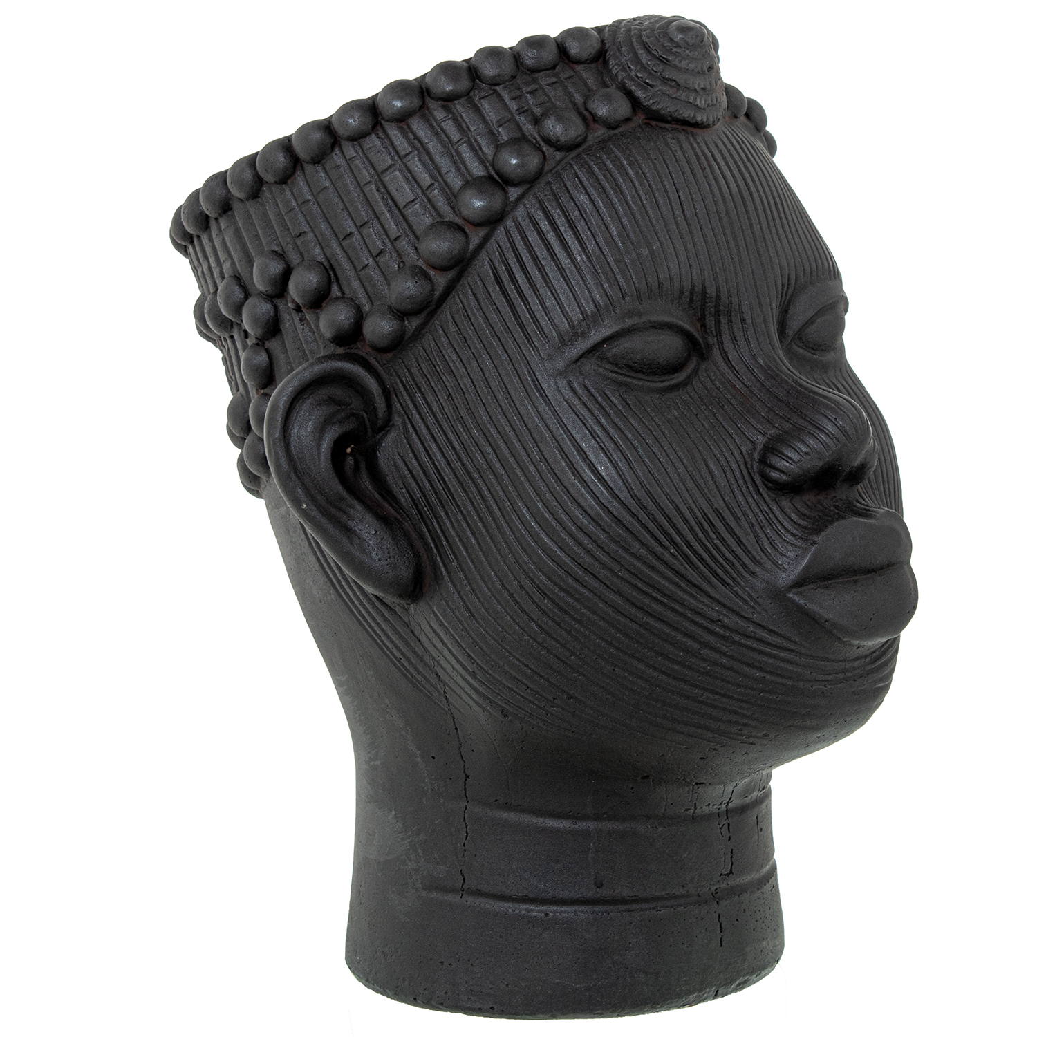 MACETERO CERÁMICA NEGRA ROSTRO