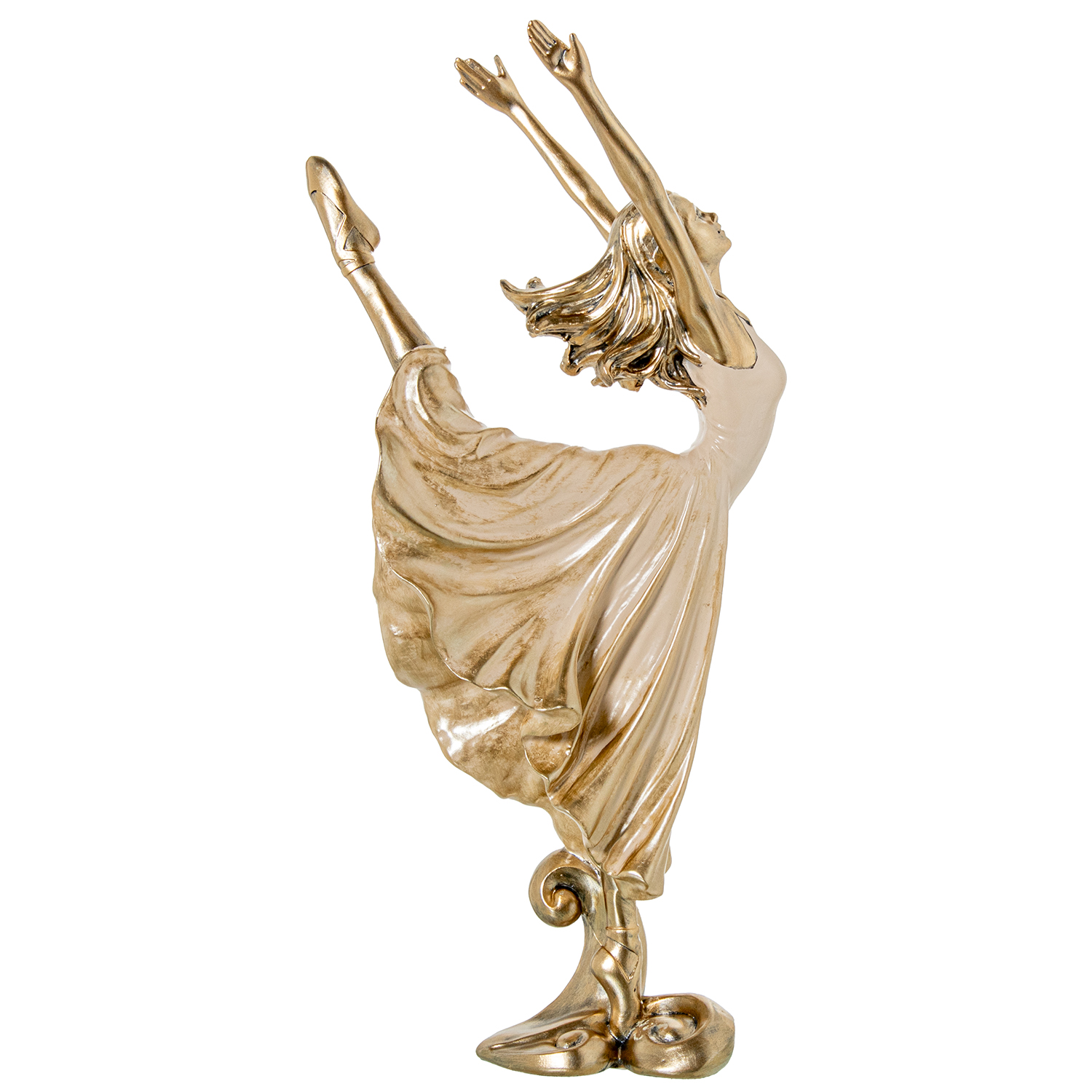 FIGURA RESINA BAILARINA DORADA