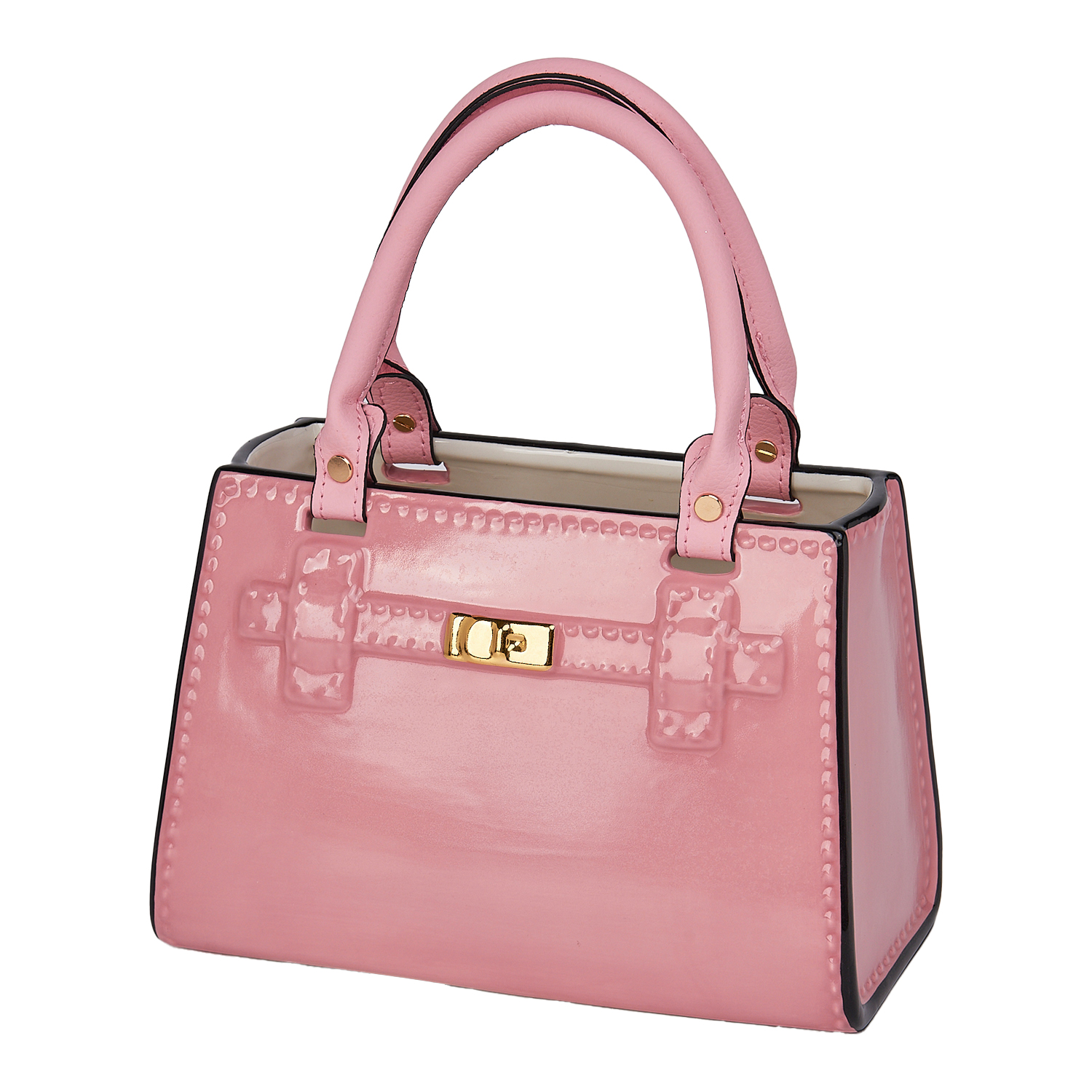 FIGURA CERAMICA BOLSO ROSA