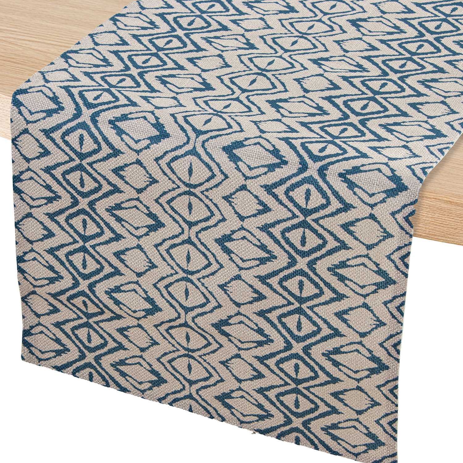 CAMINO DE MESA 45X160CM 100% PSTER AZUL C/DECORADO