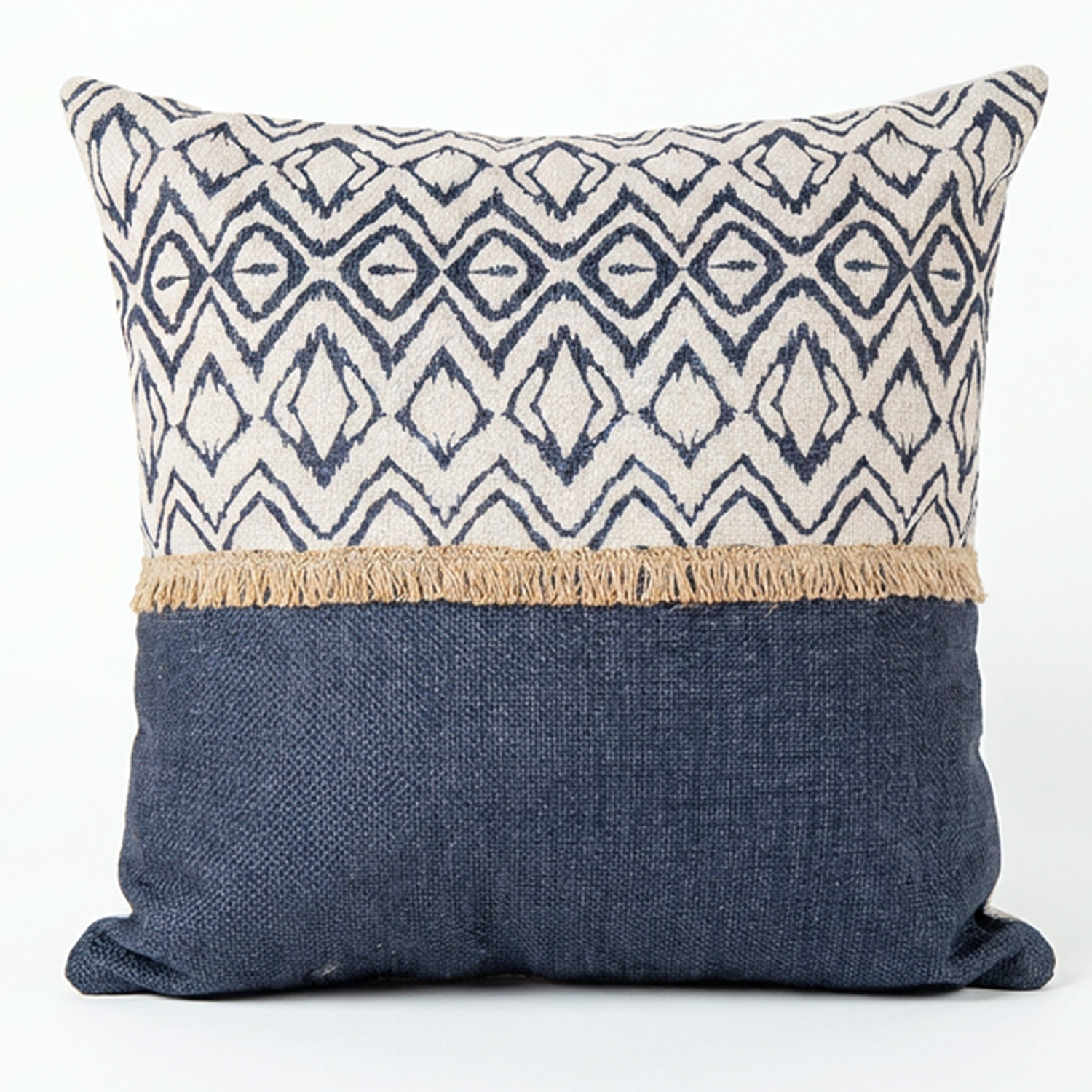 COJÍN 45X45CM 100% POLIÉSTER NOLIÉSTER AZUL C/DECORADO