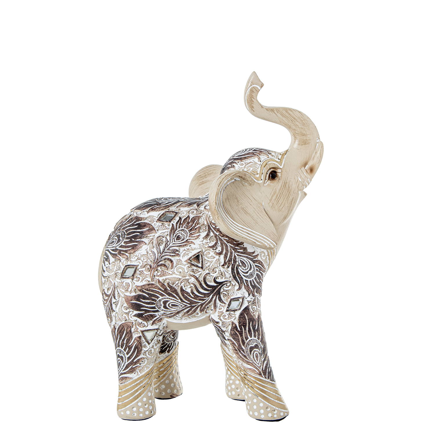 FIGURA RESINA ELEFANTE BLANCADA