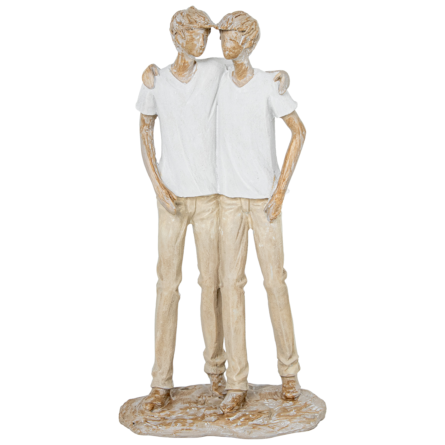 FIGURA RESINA AMIGOS BLANCA/BEIGE