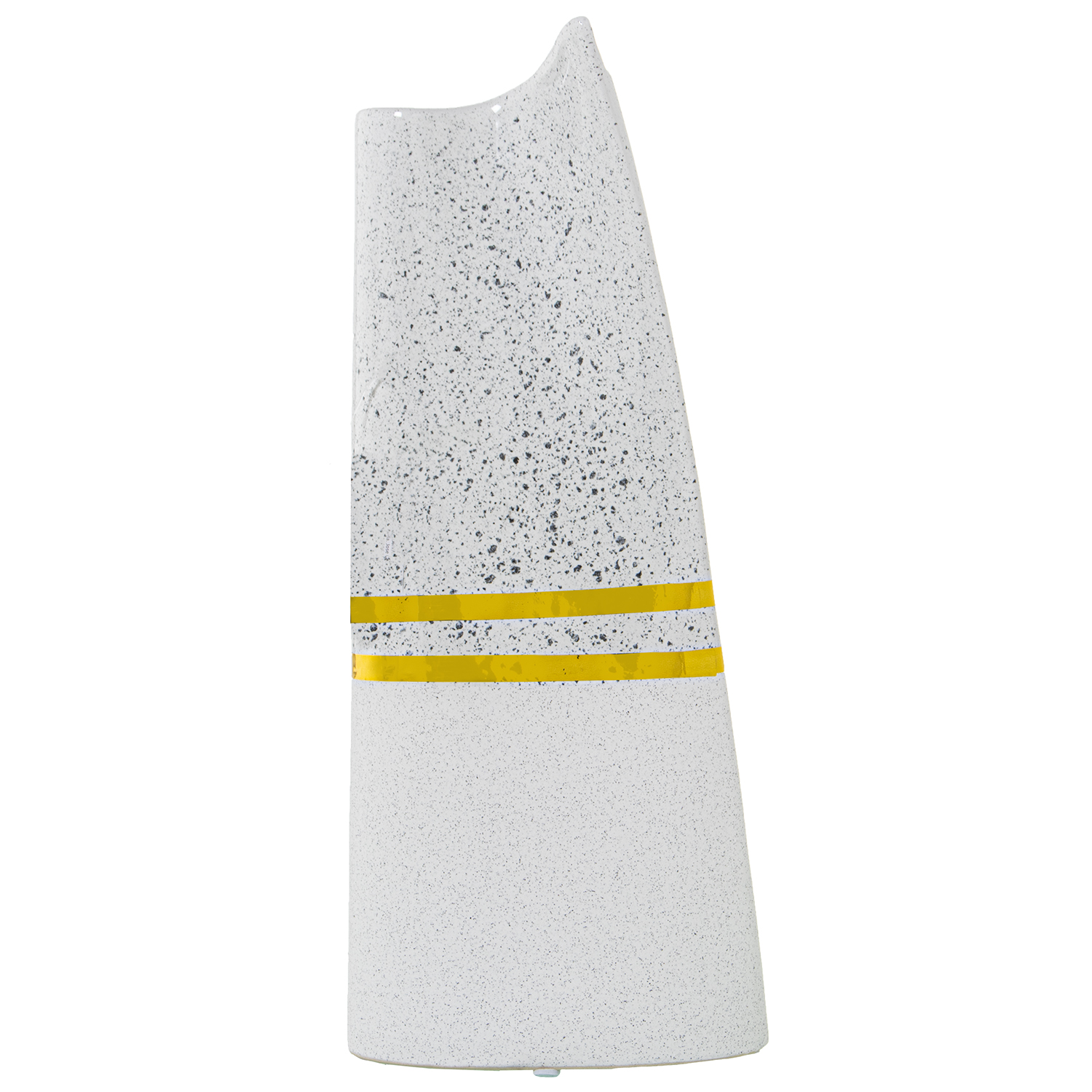 JARRÓN CERAMICA PLATEADO/BLANCBLANCO ø22/ø30X20CM
