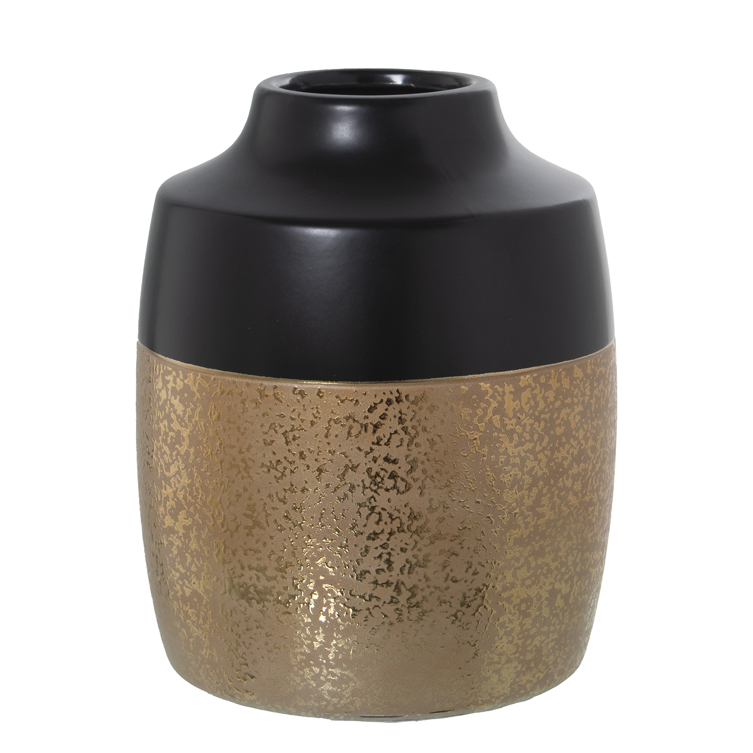 JARRÓN CERÁMICA NEGRO/ORO