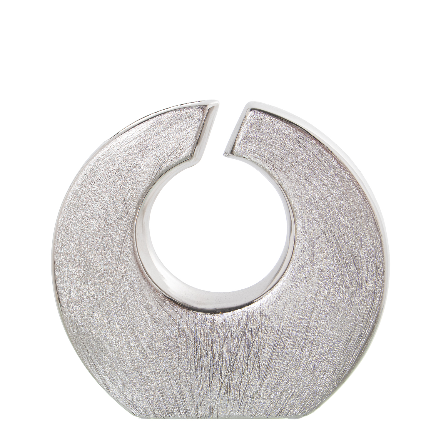 JARRÓN CERAMICA PLATEADO