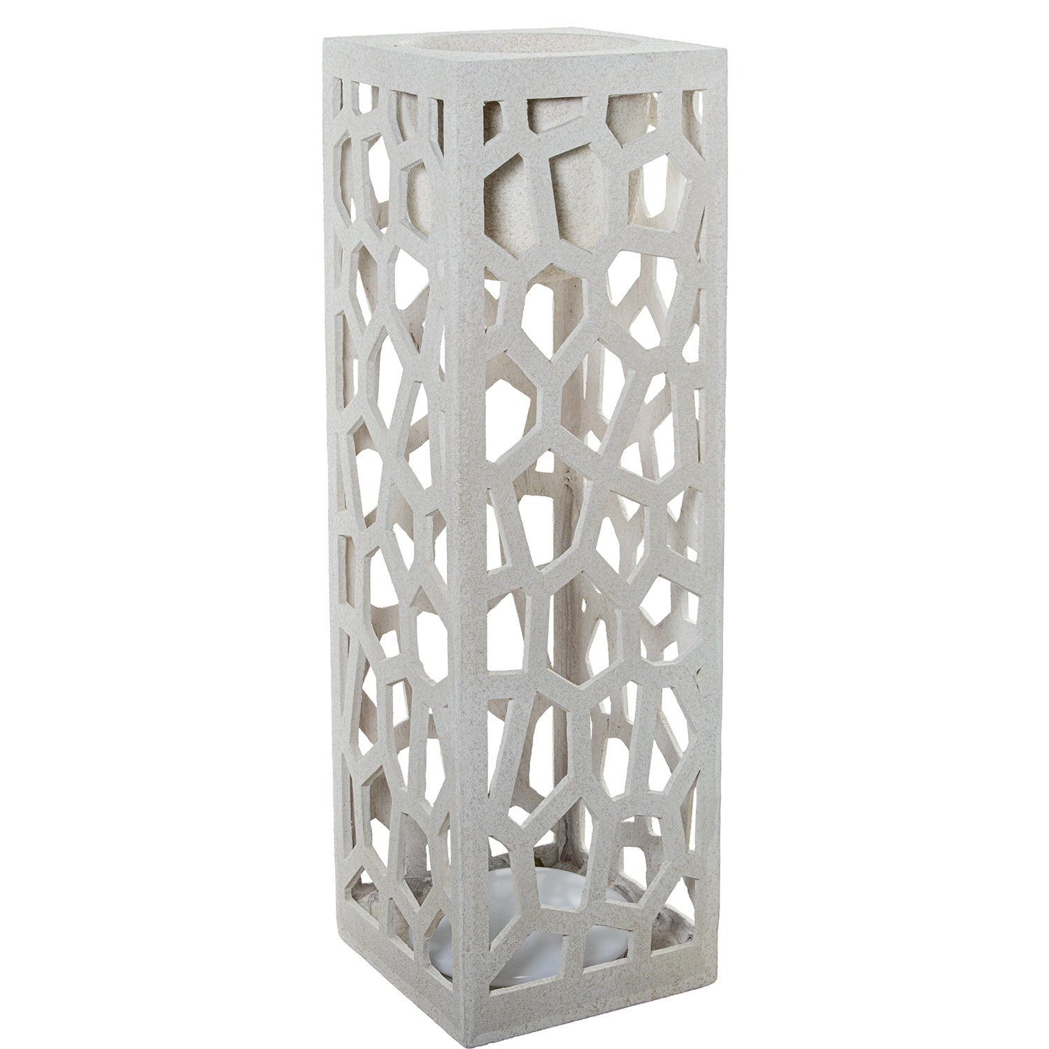 MACETERO C/LUZ LED 120CM FIBRADE VIDRIO CRUDO RUGOSO, 12W