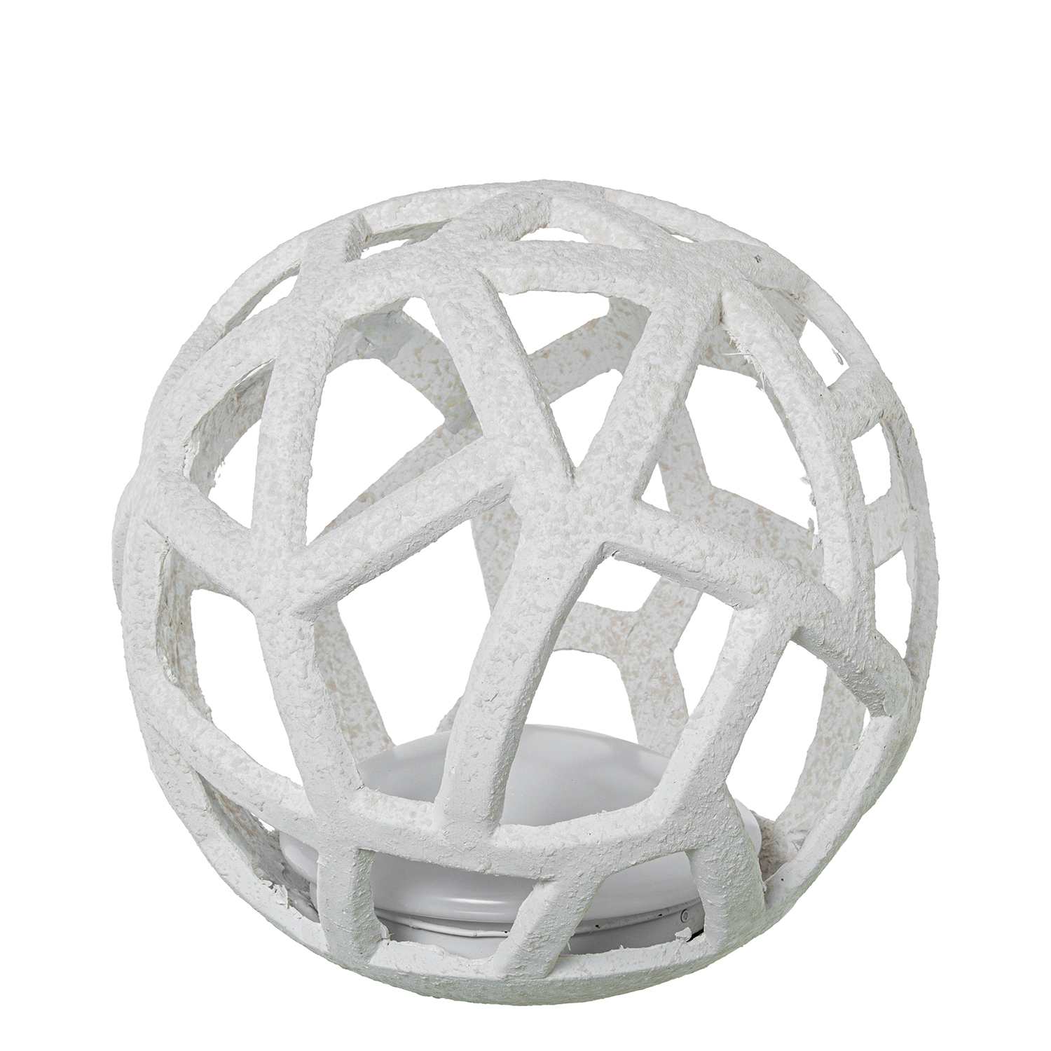 LÁMPARA SOBREMESA LED 35CM BOLA FIBRA VIDRIO CRUDO RUGOSO