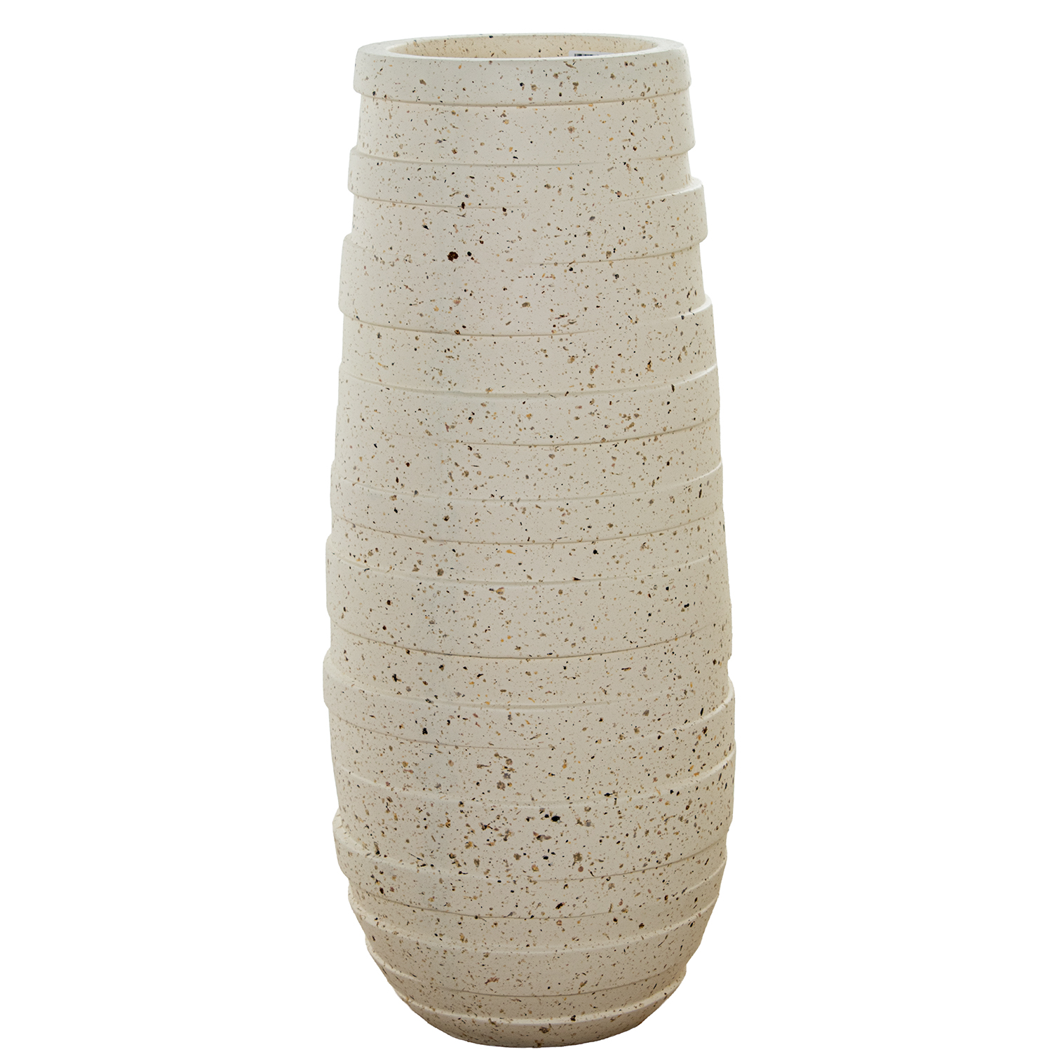 MACETERO 100CM FIBRA DE VIDRIOCREMA EFECTO PIEDRA